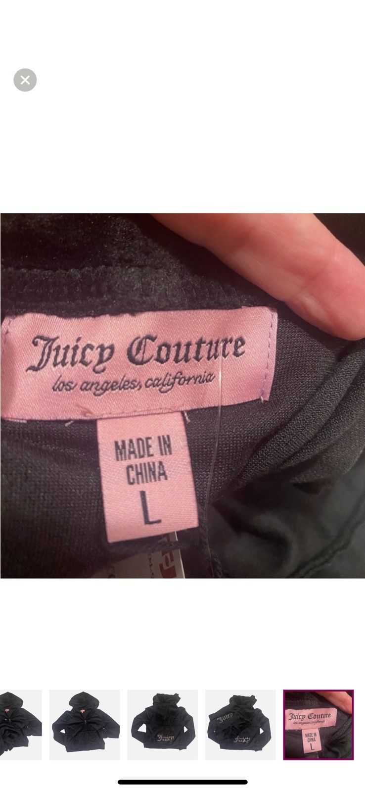 Juicy Couture Juicy Couture Black Bling Velour Tracksuit Lg Size 30" / US 8 / IT 44 - 5 Thumbnail