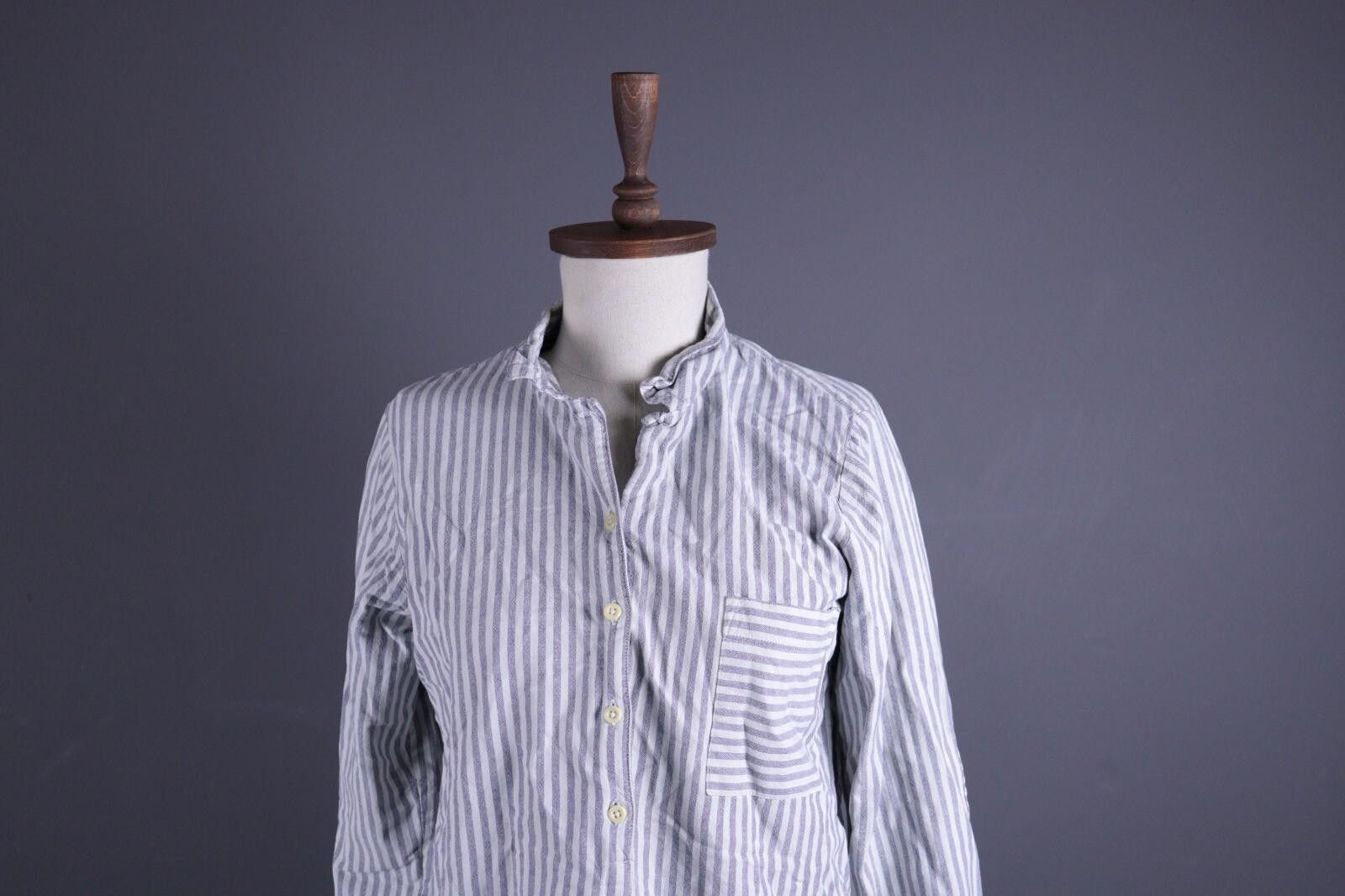 Designer Toast White Linen Stripe Blouson Midi Dress Size UK12 US8 M Size M / US 6-8 / IT 42-44 - 2 Thumbnail