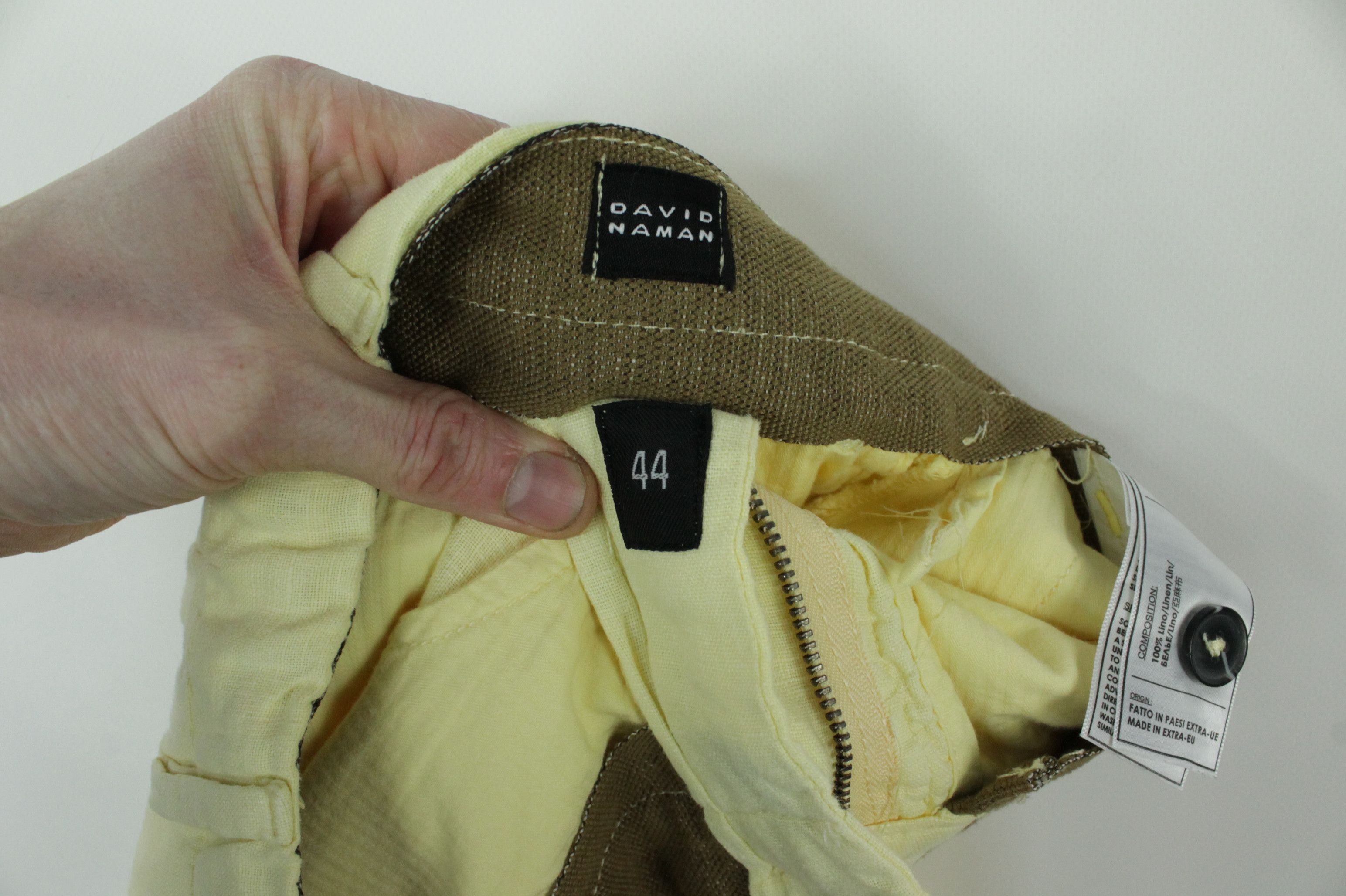 DAVID NAMAN David Naman Yellow Linen Casual Trousers Pants Men's Size US 28 / EU 44 - 6 Thumbnail