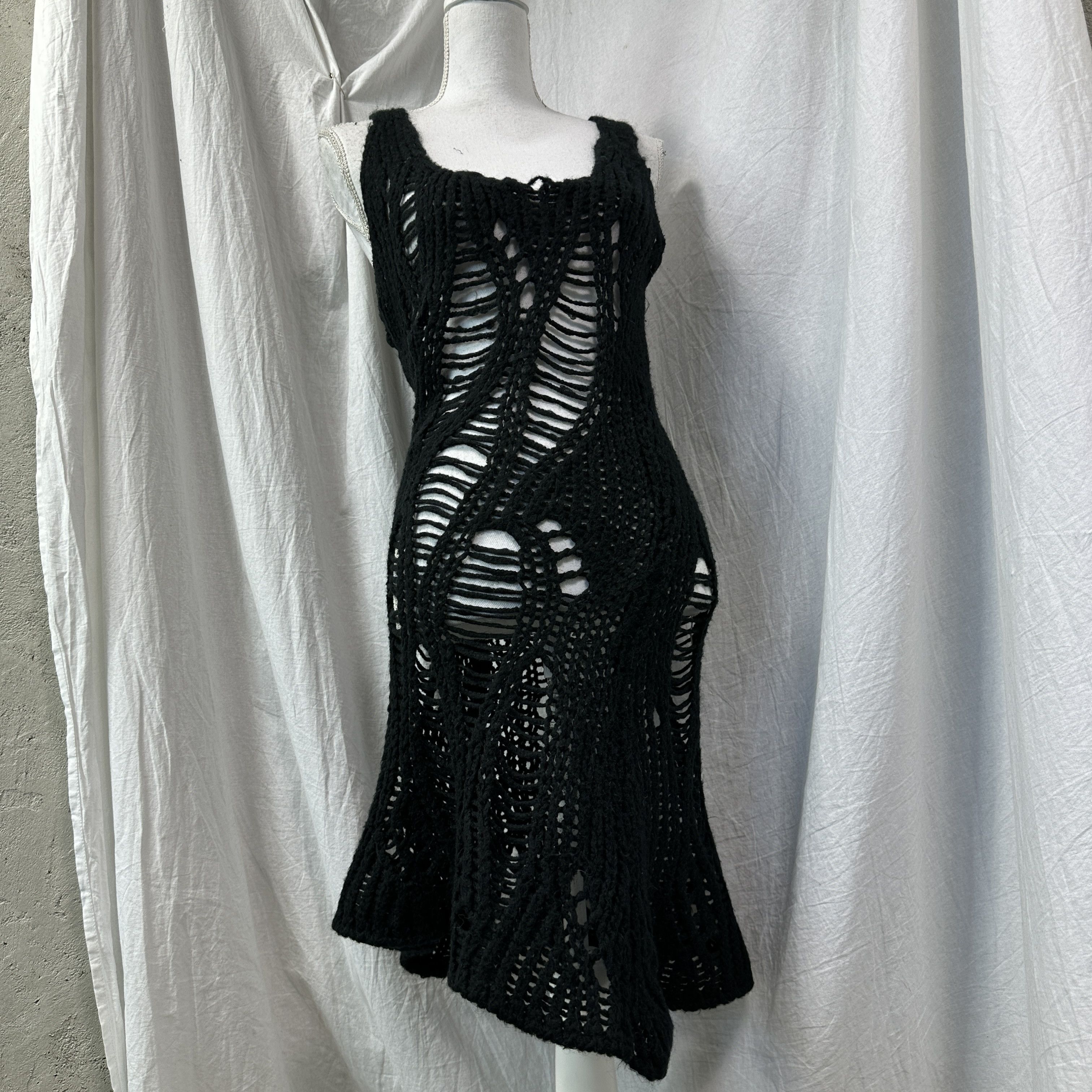 Miss Sixty Vintage Miss Sixty Crochet Distressed 00s Dress Size L / US 10 / IT 46 - 4 Thumbnail