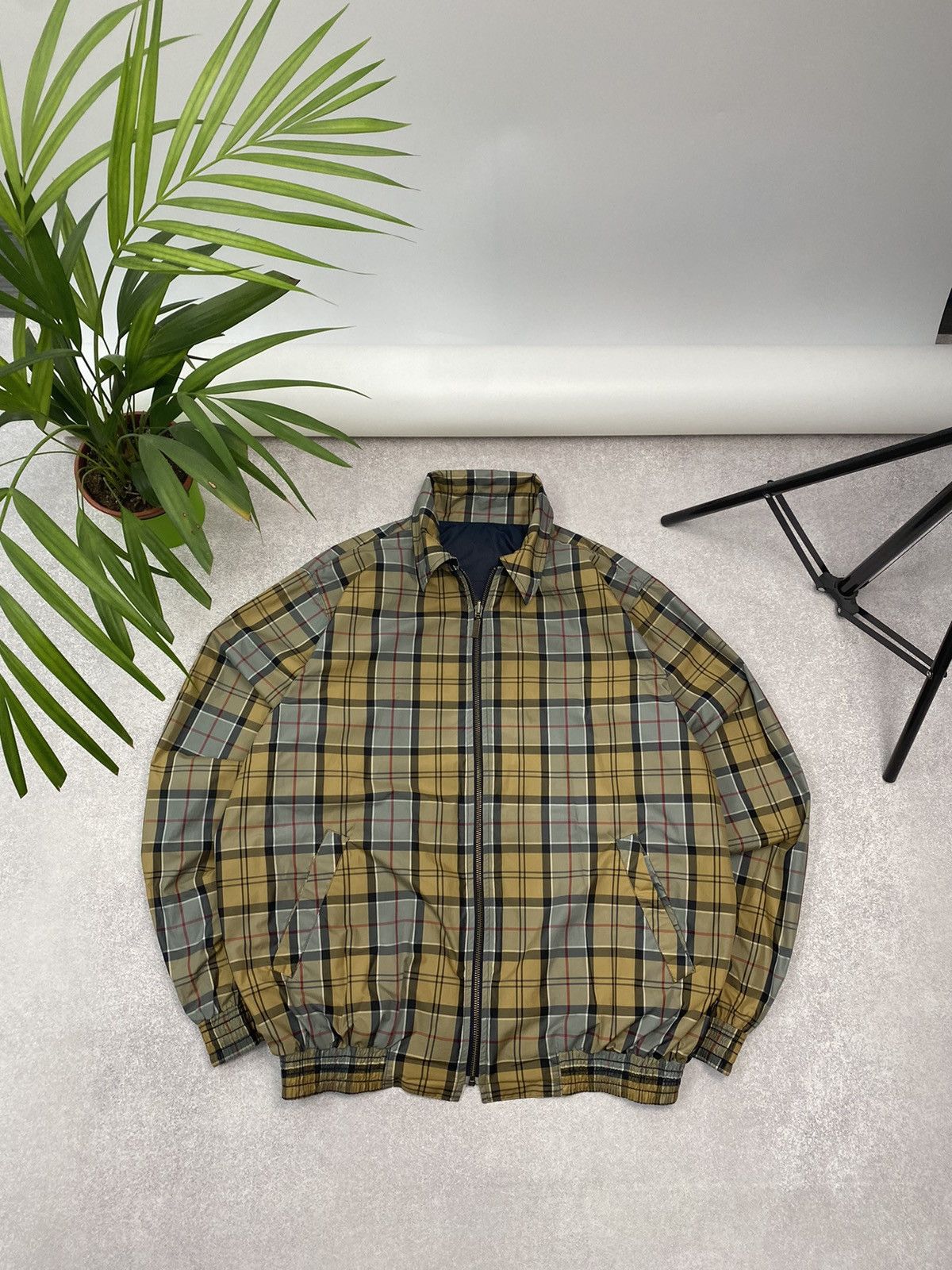 Vintage Barbour nova check reversible nylon jacket