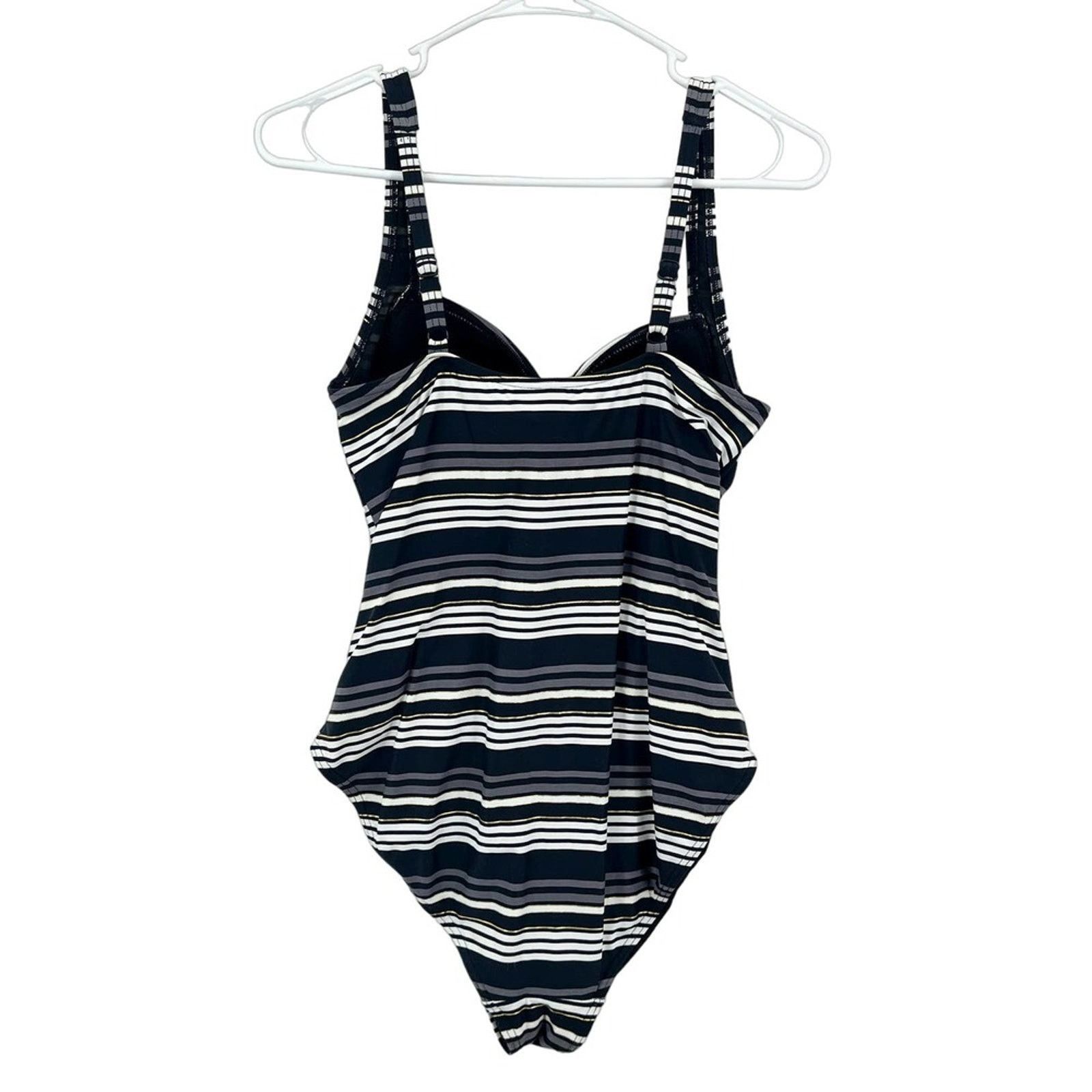 Other Bond-Eye One Piece Ruched Swimsuit Stripe Pattern Size 10 Size ONE SIZE - 4 Thumbnail