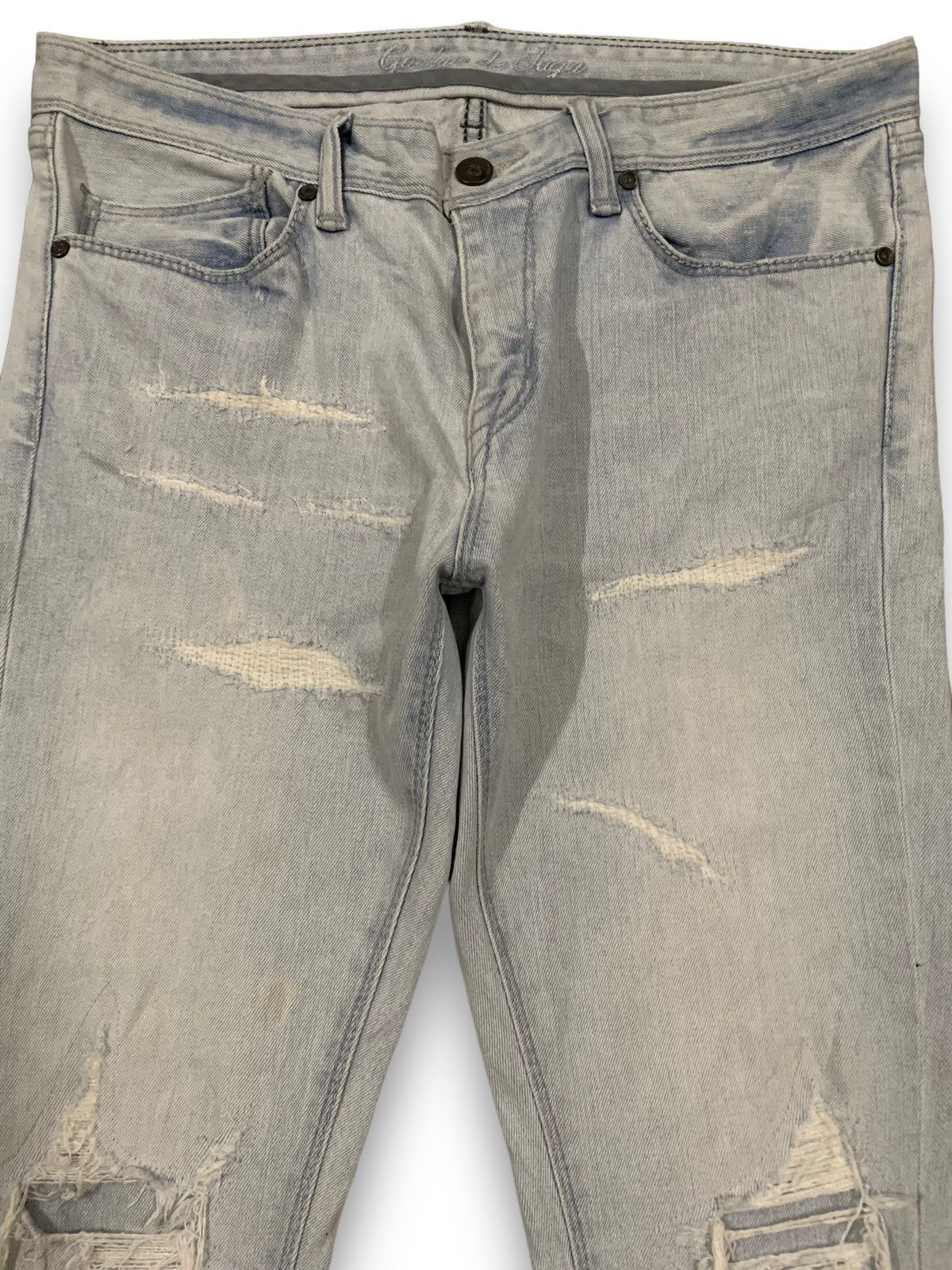 Number (N)ine Japanese Brand Gostar De Fuga Patched Distressed Punk Jeans Size US 31 - 3 Thumbnail