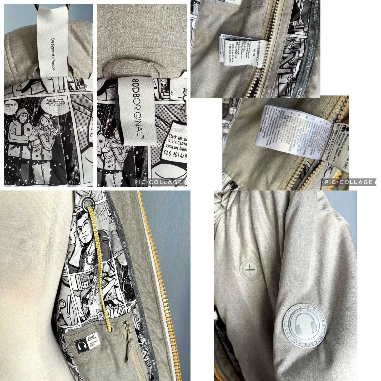 Vintage VINTAGE Grays 80DB Original Grey Jacket Zip L Parka Men Gray Comics Lined Headphones Included XS? Size US L / EU 52-54 / 3 - 8 Thumbnail