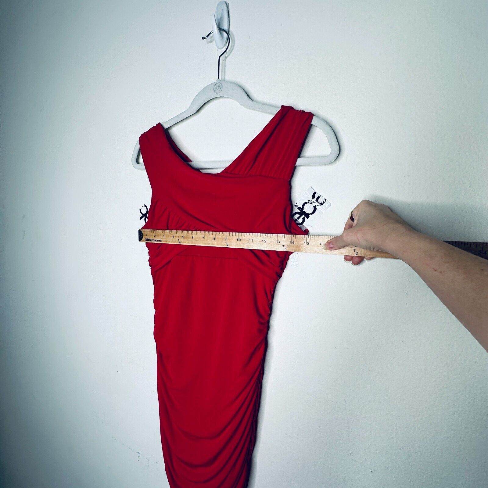 Guess Guess Red Ruched Draped Off-Shoulder Cross Back Mini Dress S Size S / US 4 / IT 40 - 13 Thumbnail