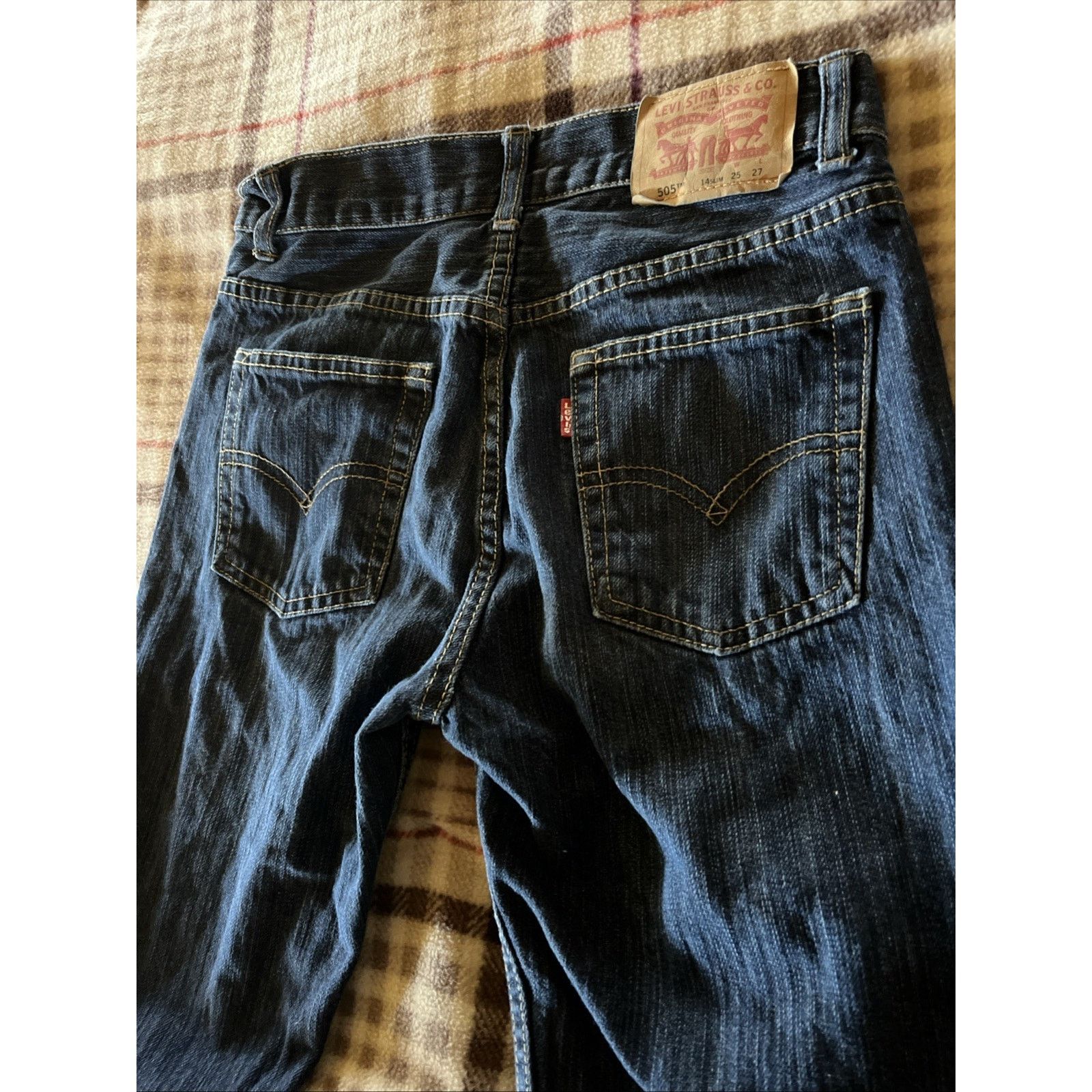 Levi's Levi's 505 Regular Straight Leg 14 Slim 26x26 Med Wash Blue Size US 26 / EU 42 - 14 Thumbnail