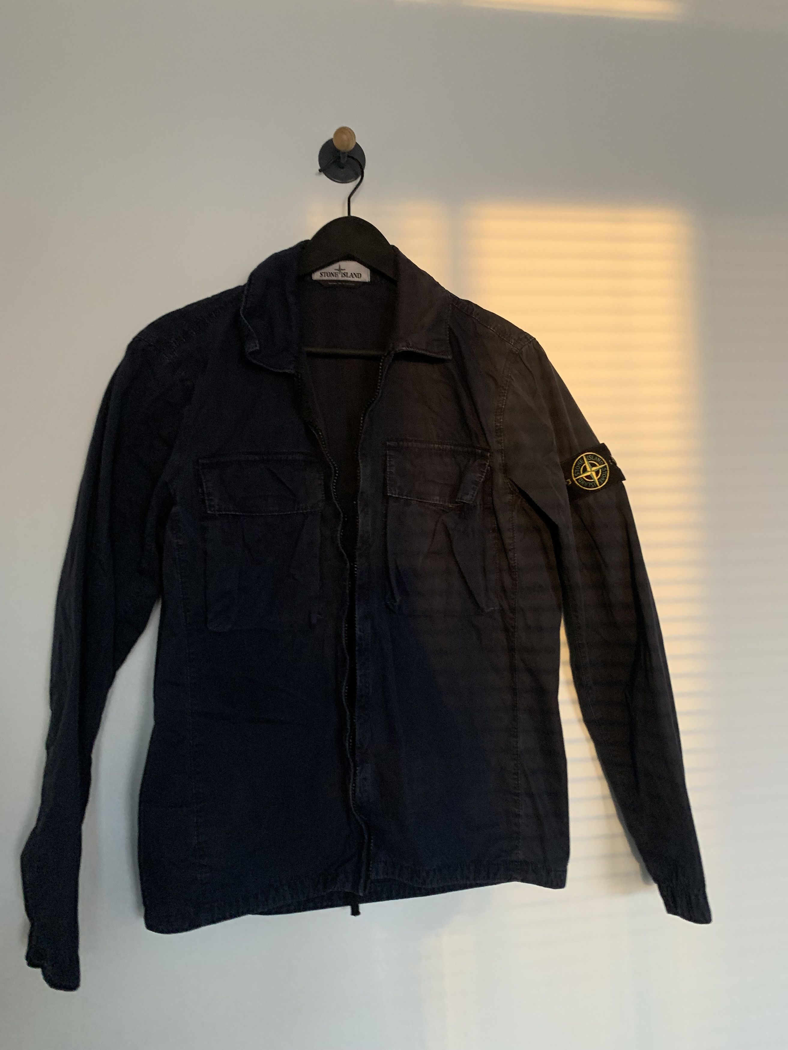 Stone Island Stone Island Garment Dyed Brushed Cotton Overshirt Size US S / EU 44-46 / 1 - 1 Thumbnail