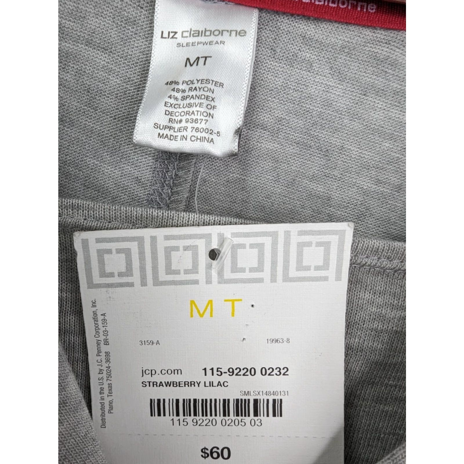 Liz Claiborne Liz Claiborne Sleepwear SLEEP TOP Shirt Womens Tall M Gray Long Sleeve NWT Size M / US 6-8 / IT 42-44 - 3 Thumbnail