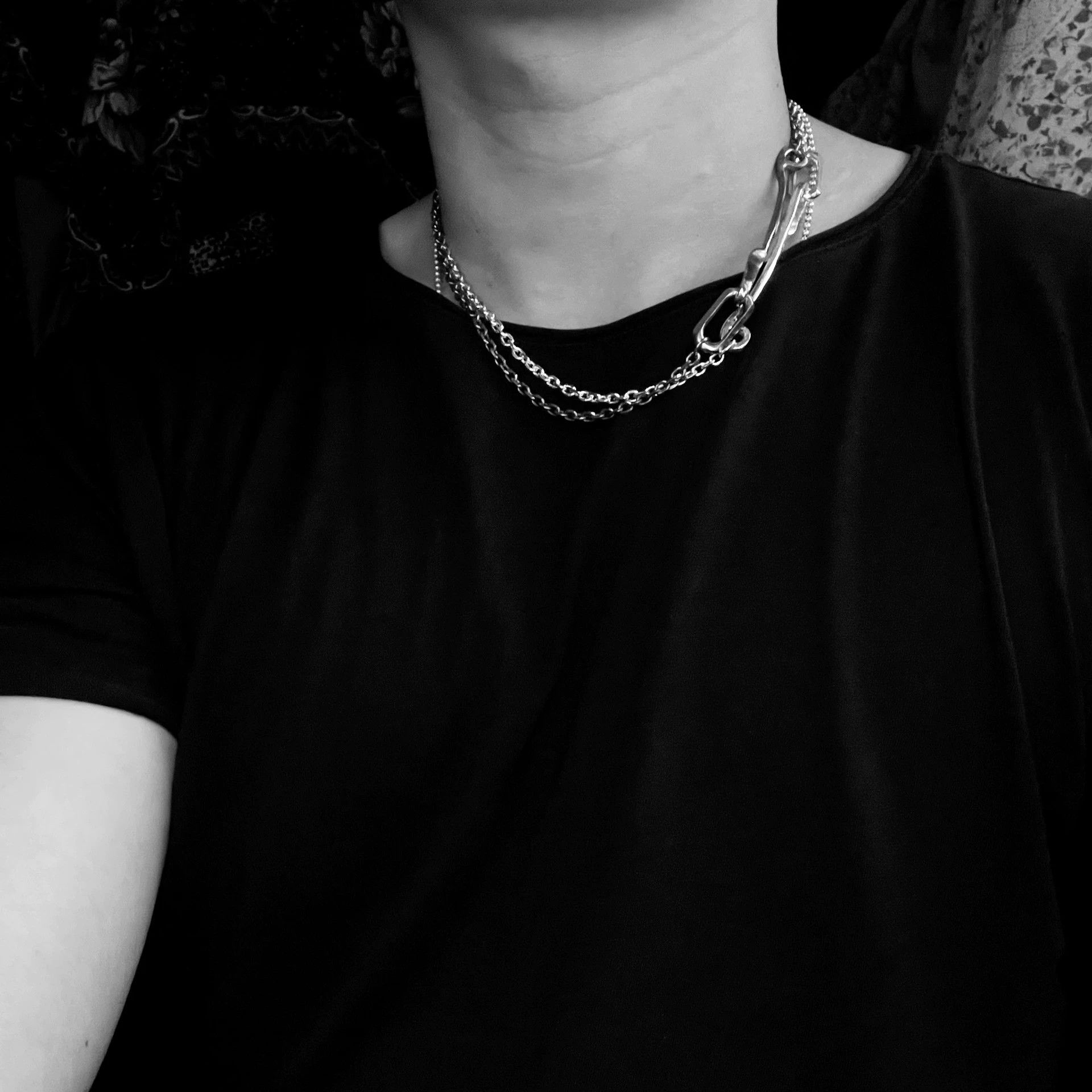 Chin Teo Chin Teo Fishhook Chain Necklace Two-Tone 45cm Size ONE SIZE - 5 Thumbnail