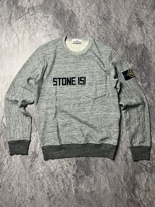 Stone island discount sweatshirt big logo