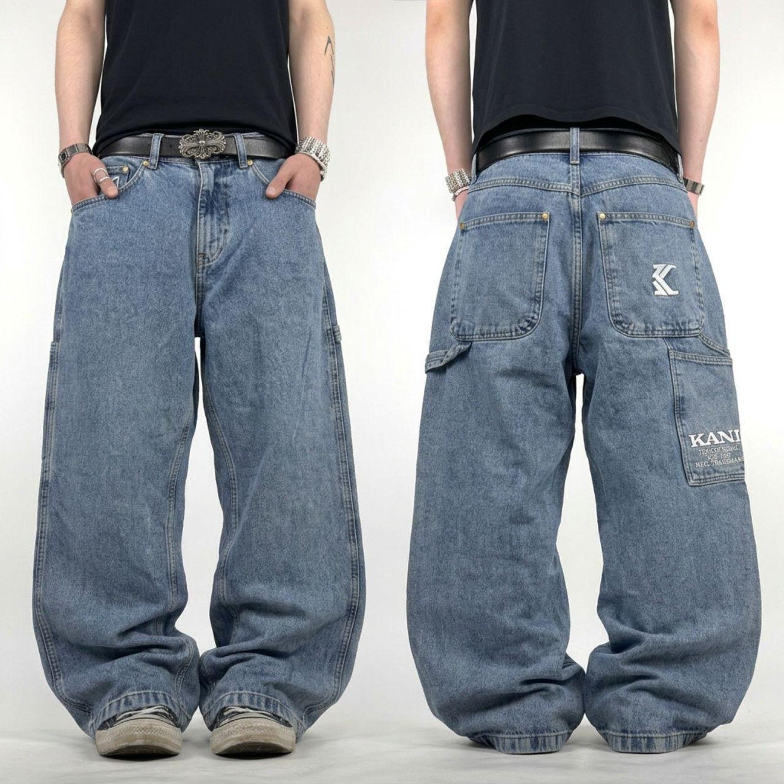 JNCO × Karl Kani × Vintage Vintage y2k rare grunge baggy wide leg faded archive jeans Size US 32 / EU 48 - 1 Thumbnail