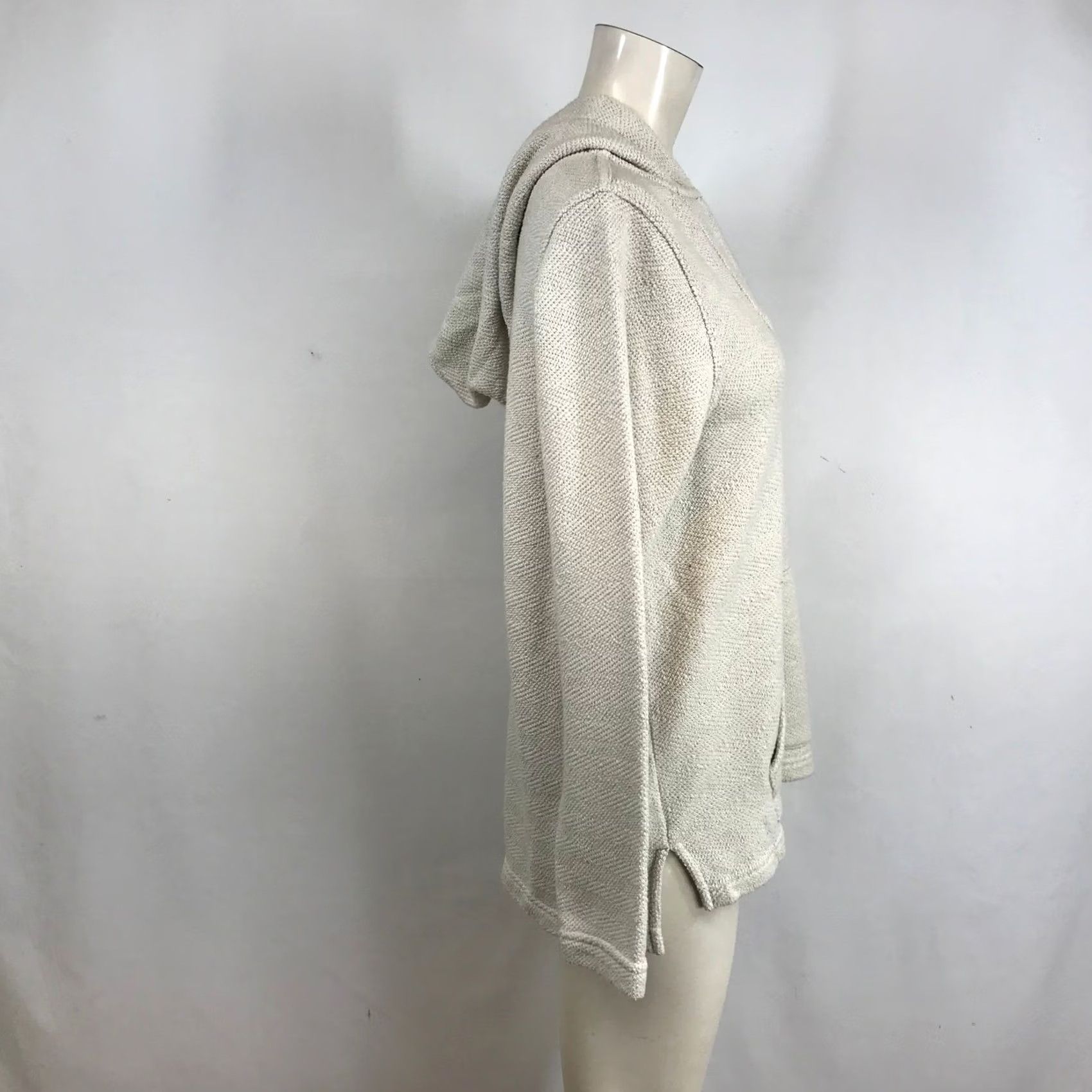 Faherty Faherty Hoodie Womens M Beige Brand Cream Textured Knit Neck Pullover Size Oatmeal Size M / US 6-8 / IT 42-44 - 4 Thumbnail