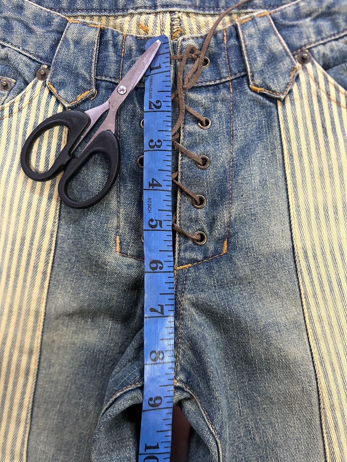 Japanese Brand Vintage Japanese Brand Flared Laces Up Jeans Size US 28 / EU 44 - 12 Thumbnail