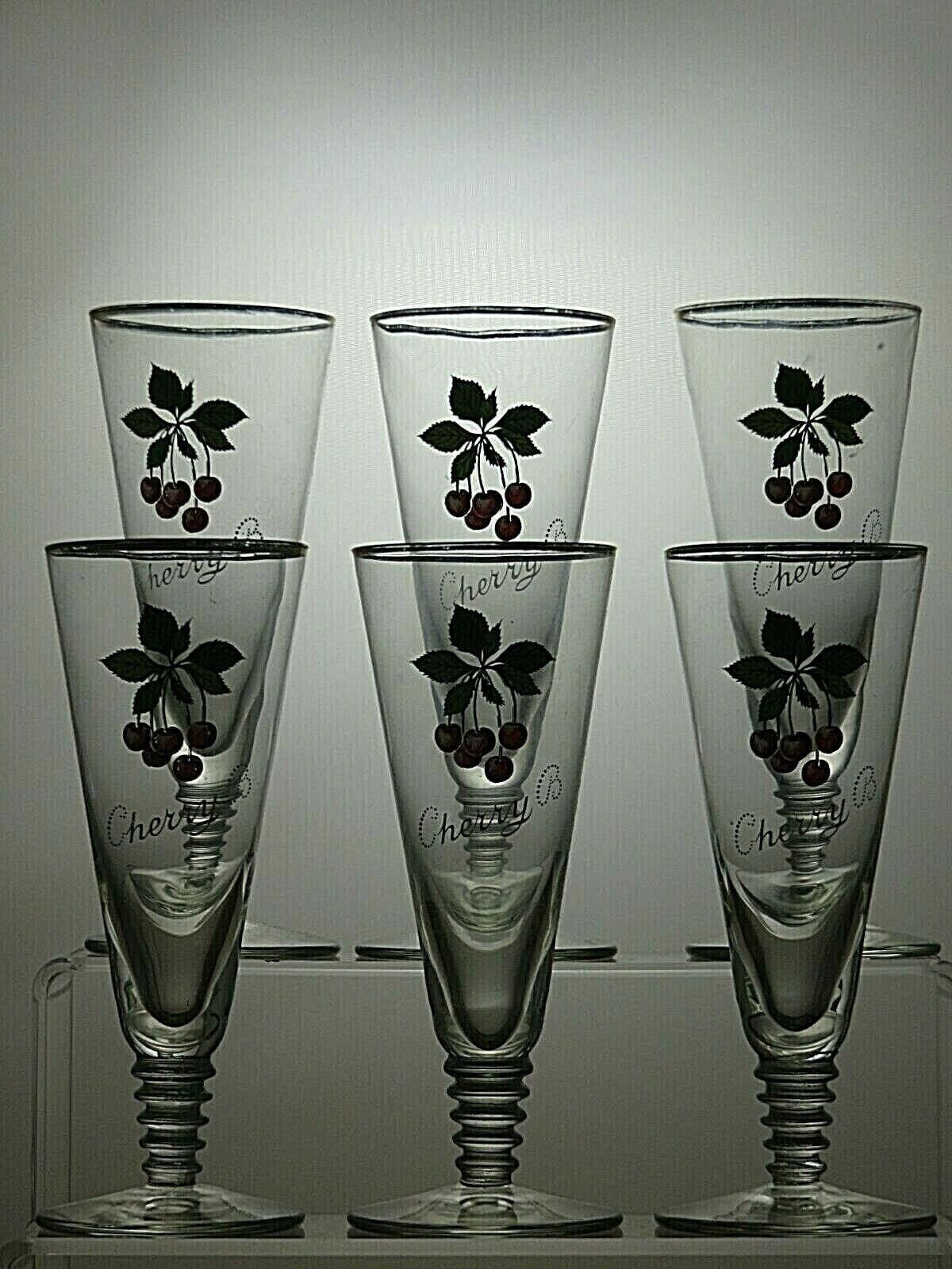 The Unbranded Brand Vintage Glass Hand Painted Set Of 6 Champagne Flutes 6 1/2" Size ONE SIZE - 1 Thumbnail