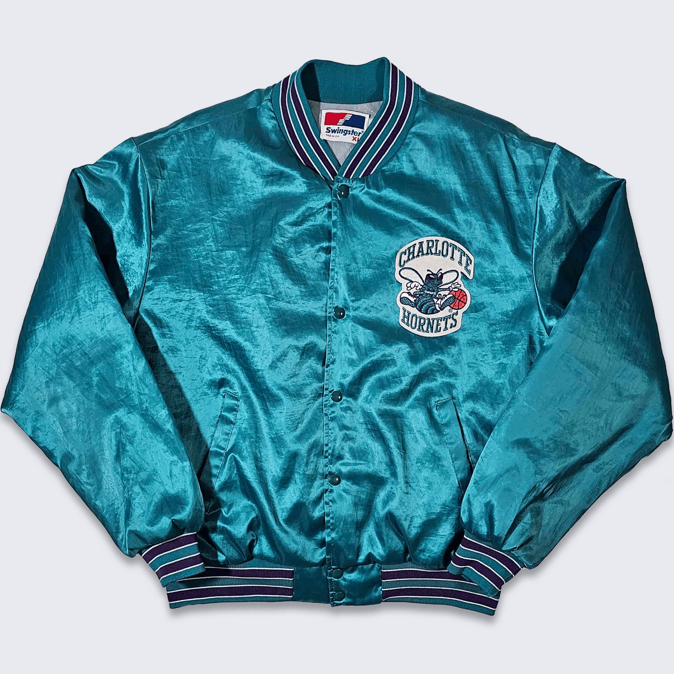 Blouson Bomber Vintage Swingster - Couleurs Bleu Et Orange - Taille L - Occasion Très Bon état