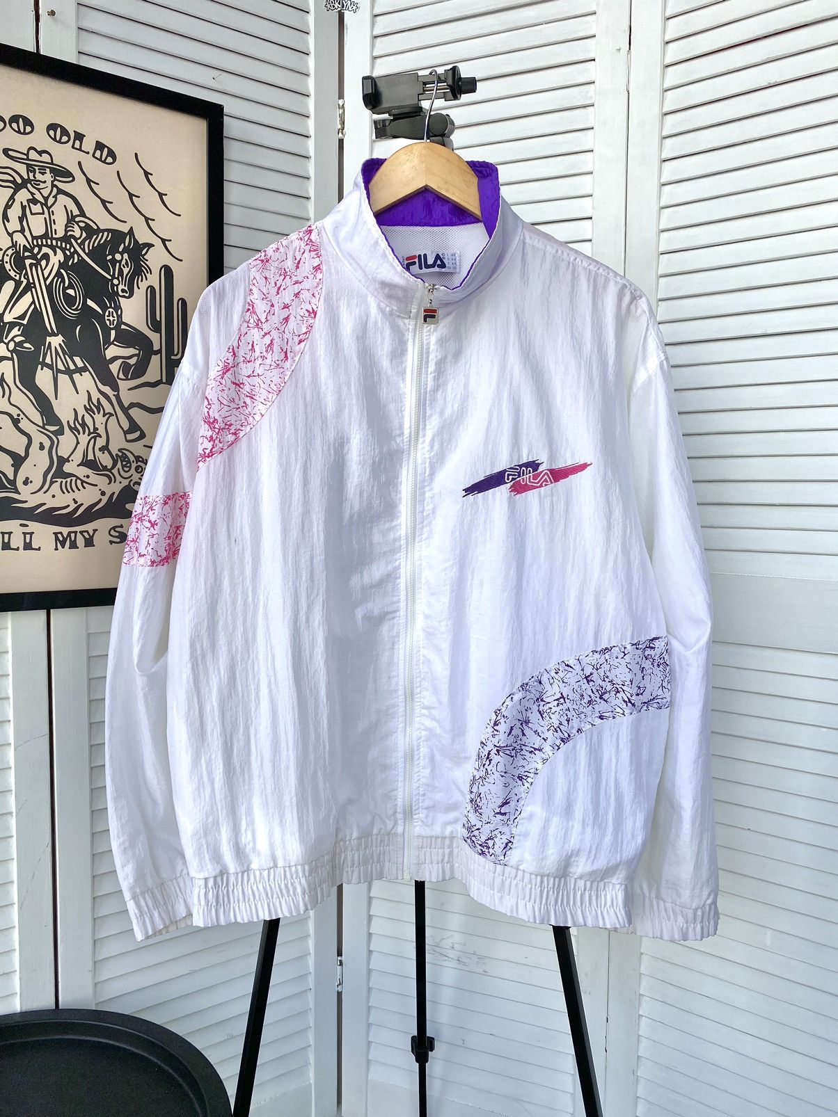 Fila × Vintage Vintage FILA Track Retro Jacket Nylon 90s Abstract Print Size US M / EU 48-50 / 2 - 4 Thumbnail