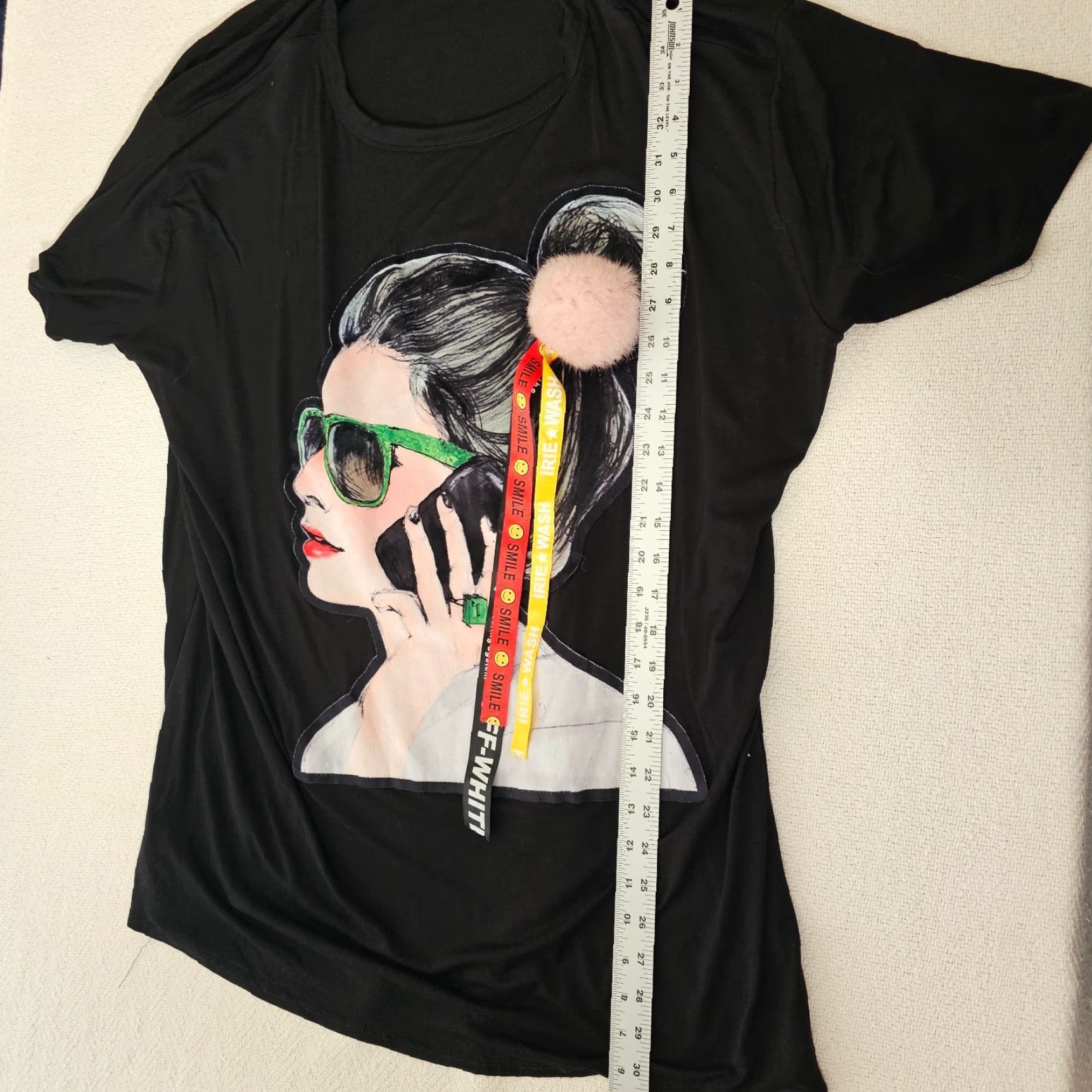 Vintage VINTAGE Ups & Downs T-Shirt Shirt Women 3X Black Scoop Neck Short Sleeve Cotton Rayon Casual Plus Size Women Size XXL / US 16-18 / IT 52-54 - 3 Thumbnail