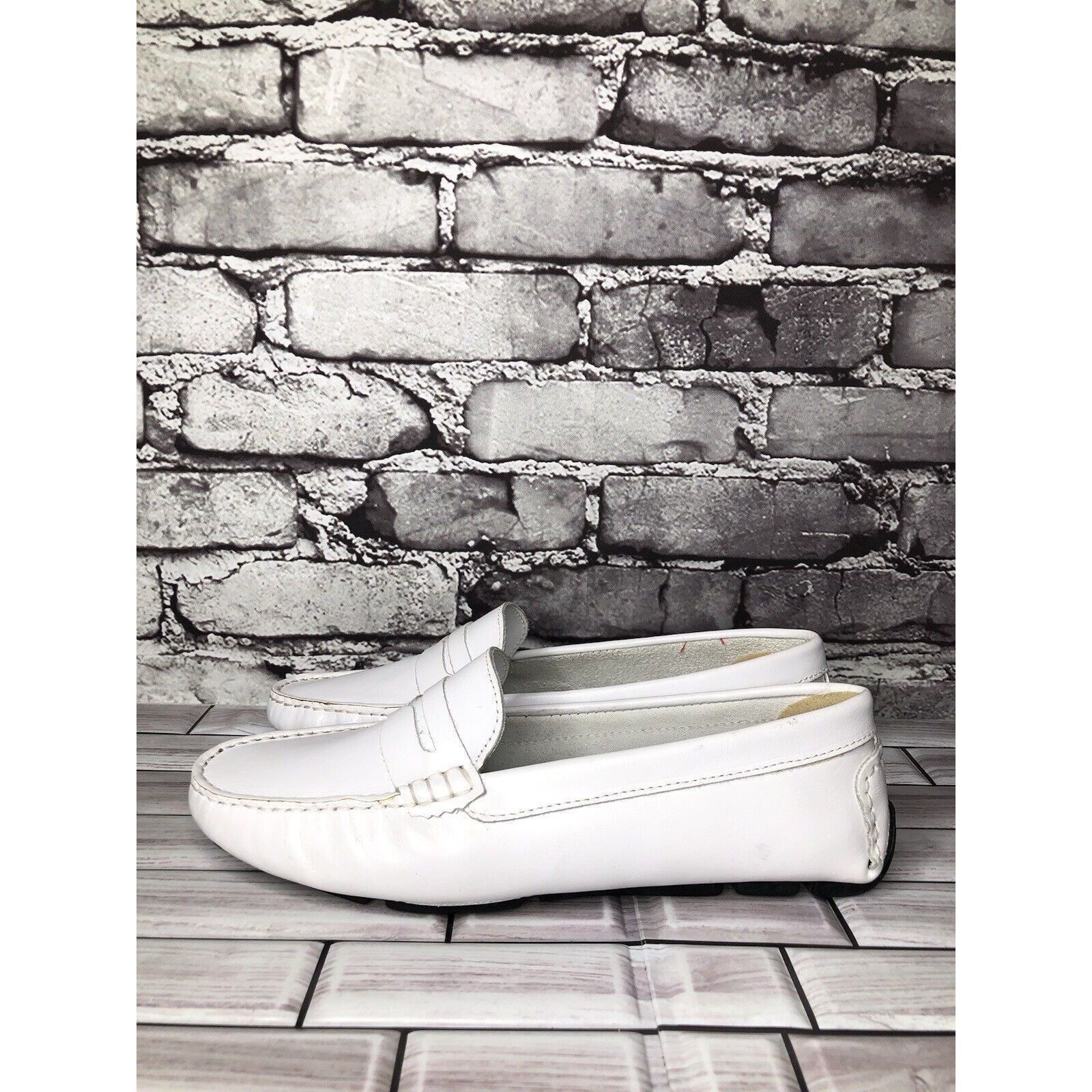 Massimo Matteo Massimo Matteo Firenze White Leather Driving Moccasins Flats Size US 10 / IT 40 - 4 Thumbnail