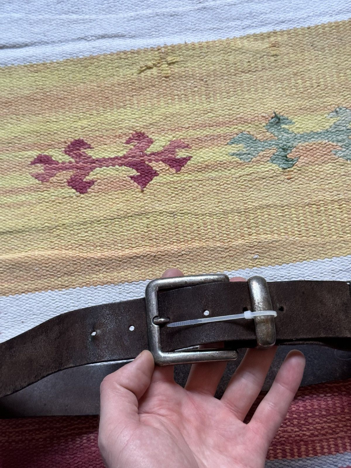 Genuine Leather Vintage 90’s Genuine Leather Brown Cowboy Belt Size ONE SIZE - 2 Thumbnail