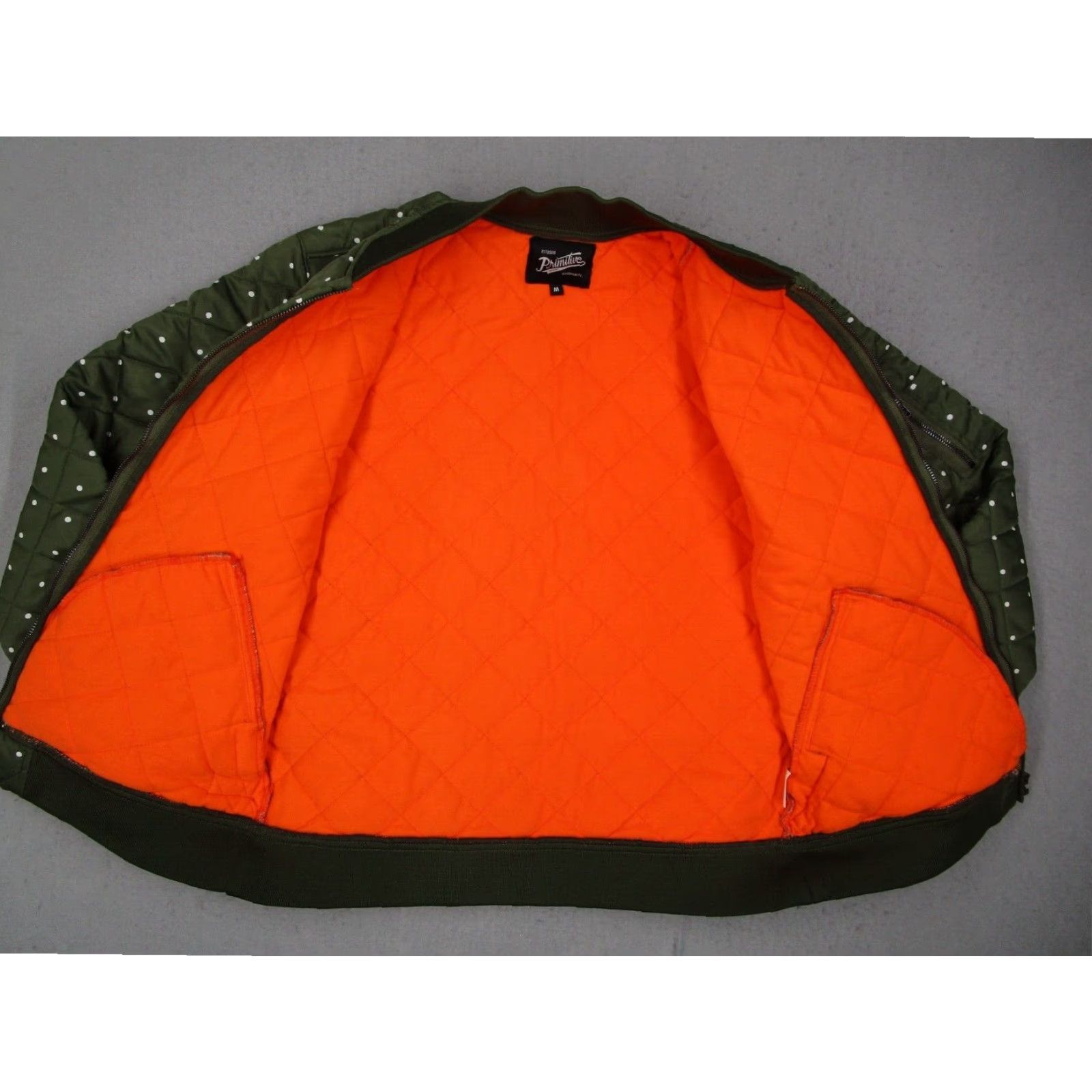Primitive Primitive Apparel Green Full Zip Quilted Bomber Jacket Mens Medium Polka Dot Size US M / EU 48-50 / 2 - 4 Thumbnail