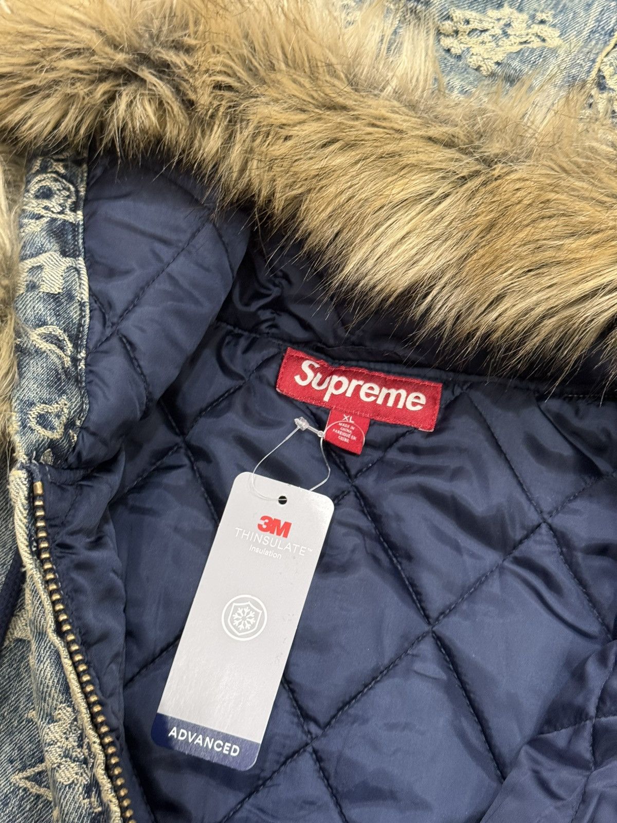 Supreme Supreme Bandana Jacquard Denim Hooded Work Jacket Size US XL / EU 56 / 4 - 12 Thumbnail