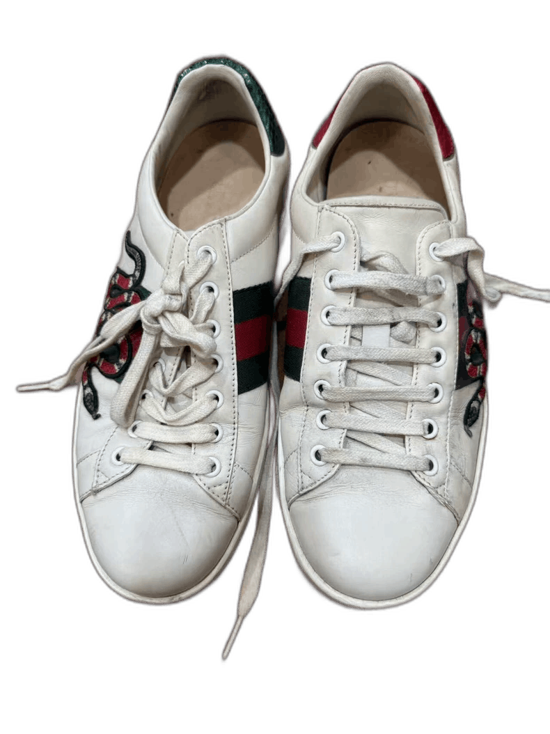 Gucci GUCCI White Sneakers with Red Green Accents-2505 Size US 9 / EU 42 - 1 Thumbnail
