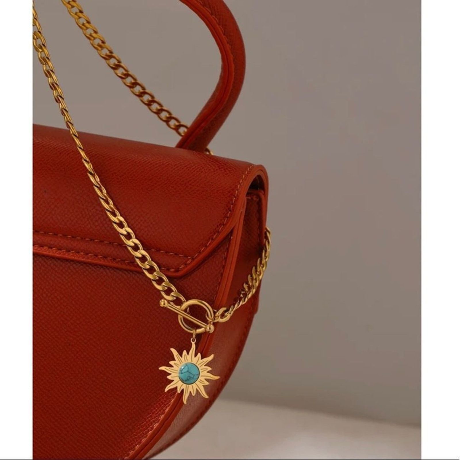 Other Sun Flower Pendant Necklace Stainless Steel Golden 18K Chain Size ONE SIZE - 4 Thumbnail