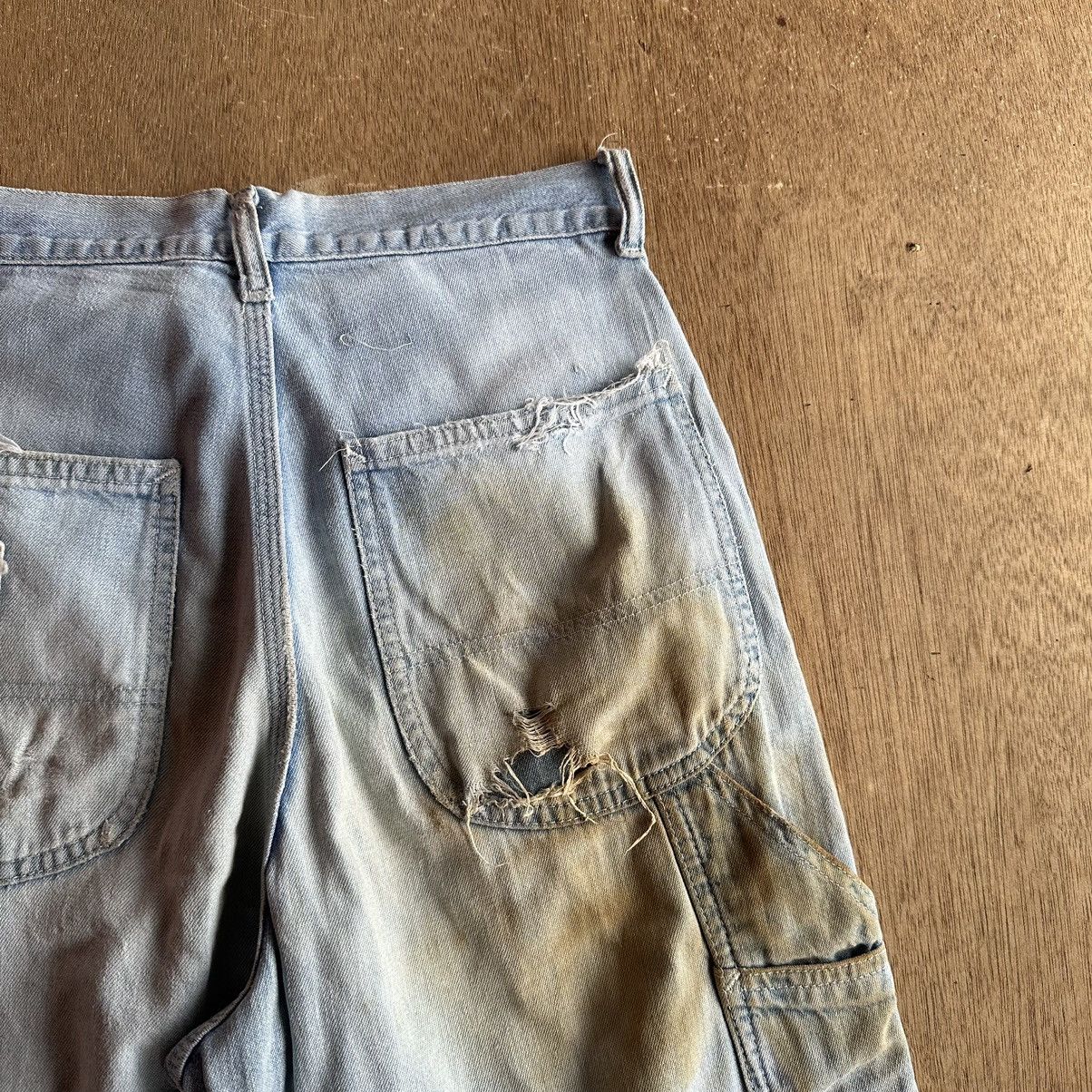 Japanese Brand VTG LEE DISTRESSED DENIM TALON RUSTY DIRTY JEANS BAGGY PANTS Size US 27 - 16 Thumbnail