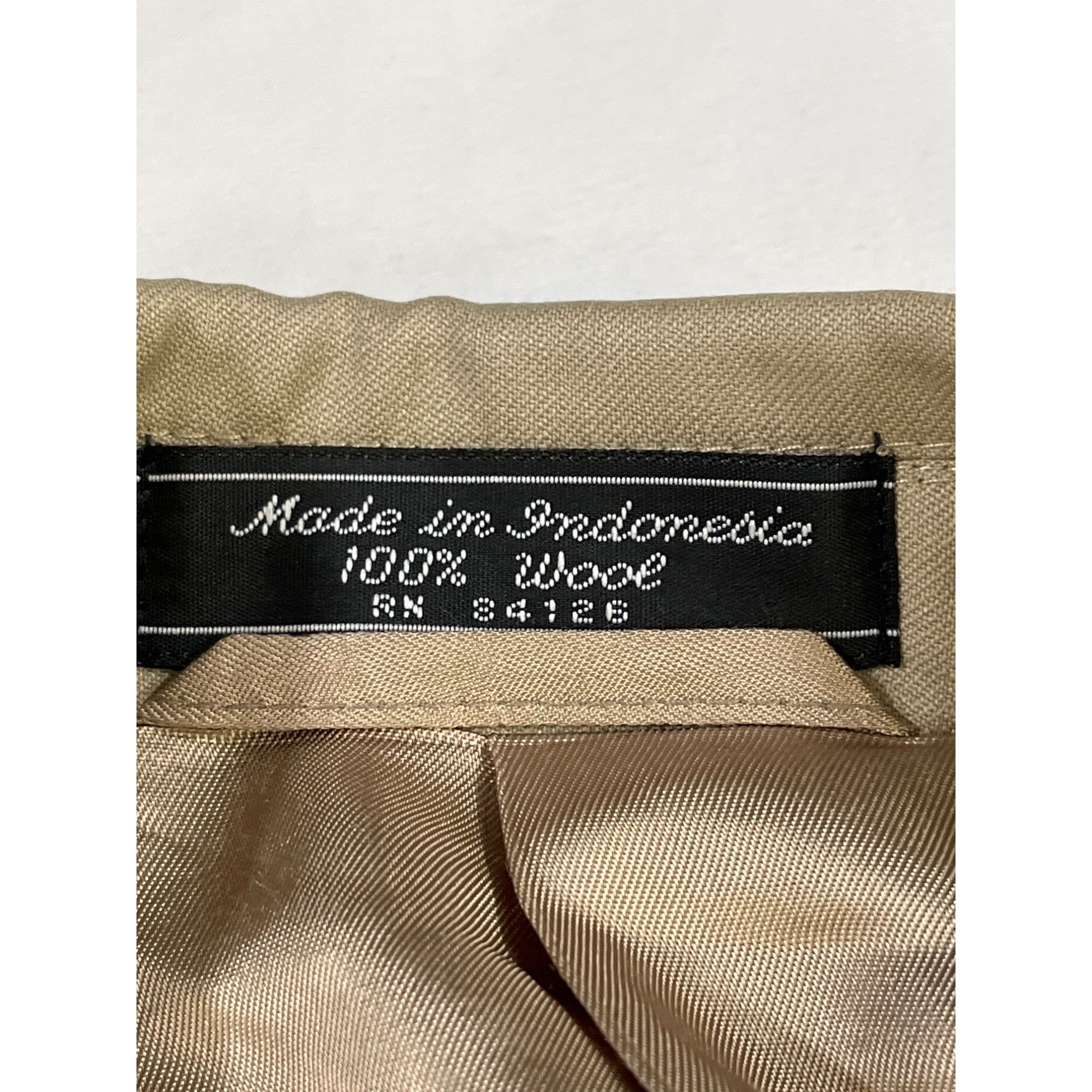 Haspel Haspel Men's Tan 100% Wool Blazer Size 40S SKU 6063 Size 40S - 3 Thumbnail
