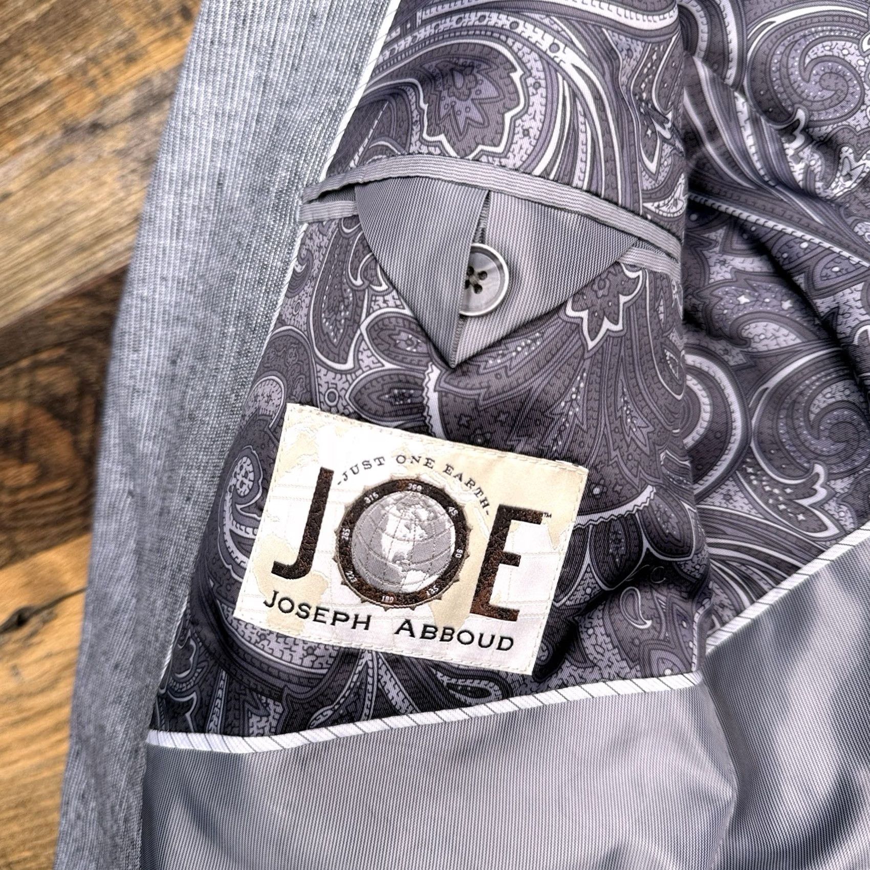 Joseph Abboud Joseph Abboud Blazer Sport Coat 40 Short Gray Linen Cotton Notch Lapel Four-Button Inner Pockets Double-Vented Regular Mens Size US 40 / EU 56 - 4 Thumbnail