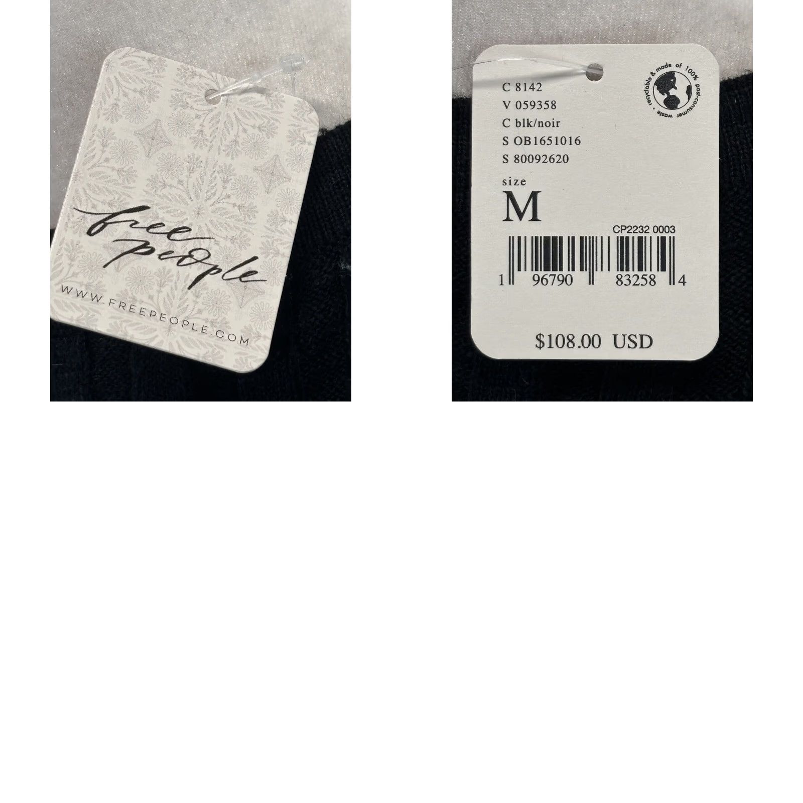 Free People Free People Beach V-Neck Vest Sweater Women's Medium Black Cotton Blend Size M / US 6-8 / IT 42-44 - 8 Thumbnail