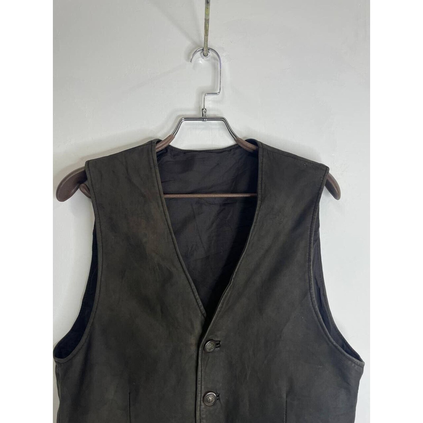 Vintage Vintage Black Leather Vest with Large Pockets Size M Size M / US 6-8 / IT 42-44 - 4 Thumbnail