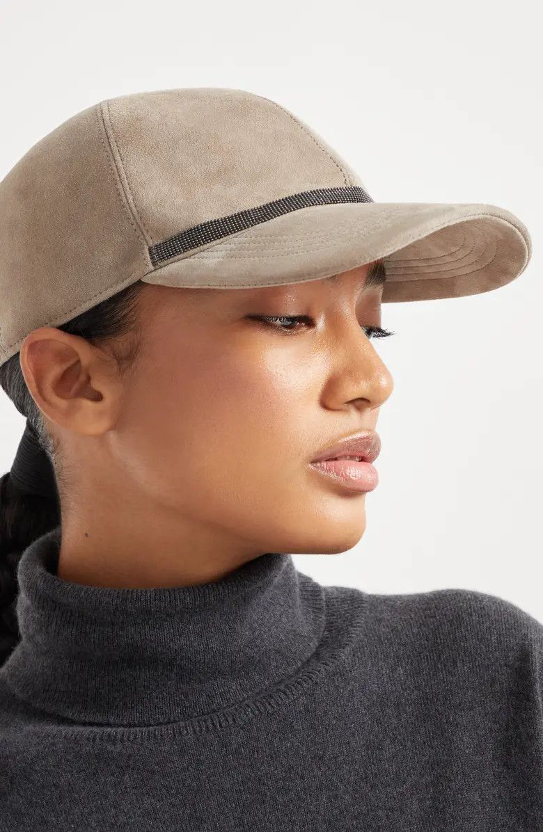 Brunello Cucinelli o1la1rc1a0425 Size: OS/Lady Cap in Light Grey Size ONE SIZE - 3 Thumbnail