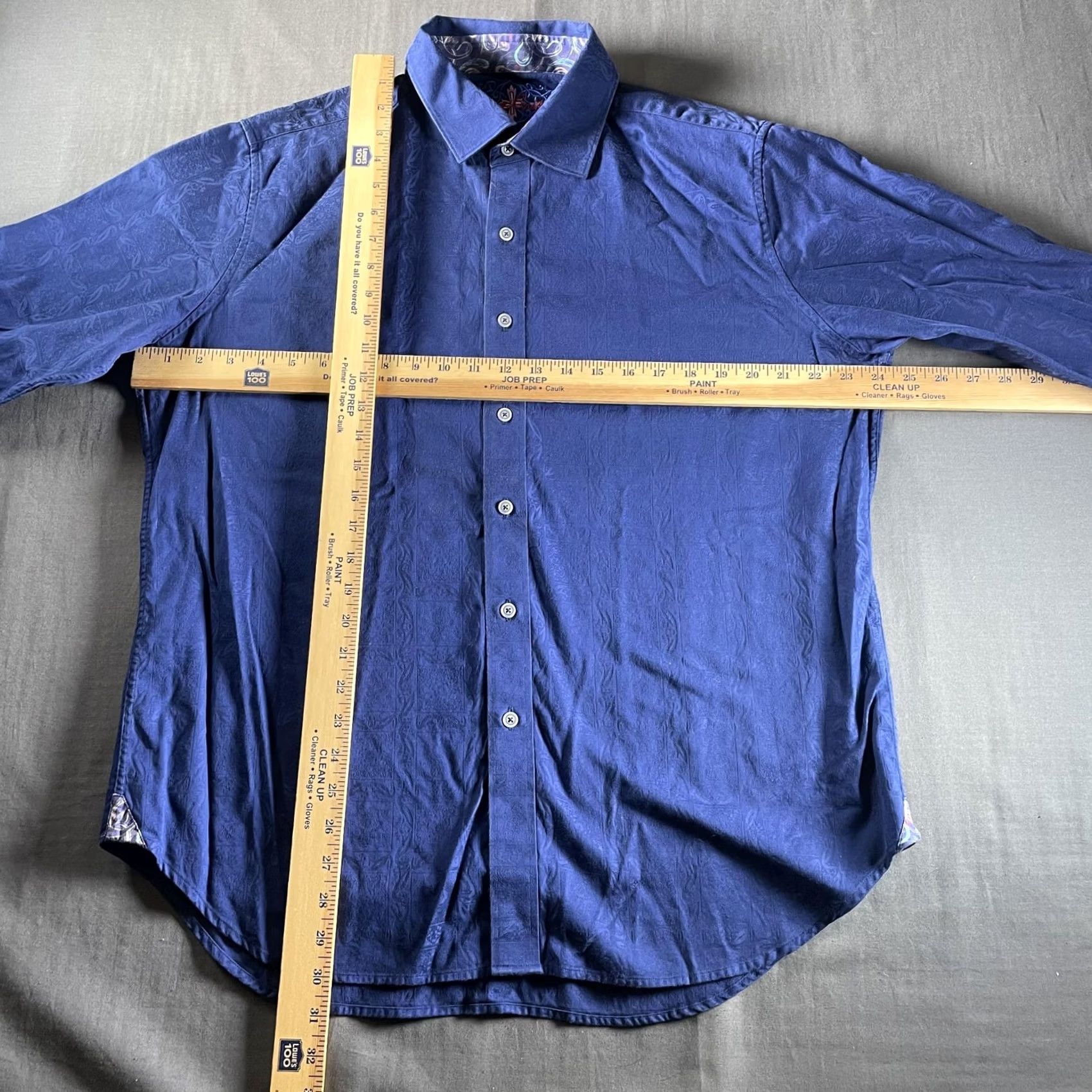 Robert Graham Robert Graham Shirt Mens XL Blue Classic Fit Jacquard Flip Cuff Button Down Size US XL / EU 56 / 4 - 7 Thumbnail
