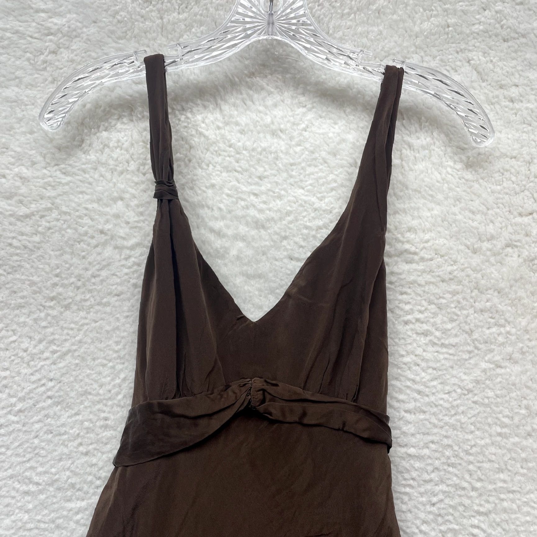 Bcbgmaxazria VINTAGE BCBGMAXAZRIA Dress Maxi 10 Brown Silk Grunge Whimsigoth Fairy Womens Size L / US 10 / IT 46 - 3 Thumbnail