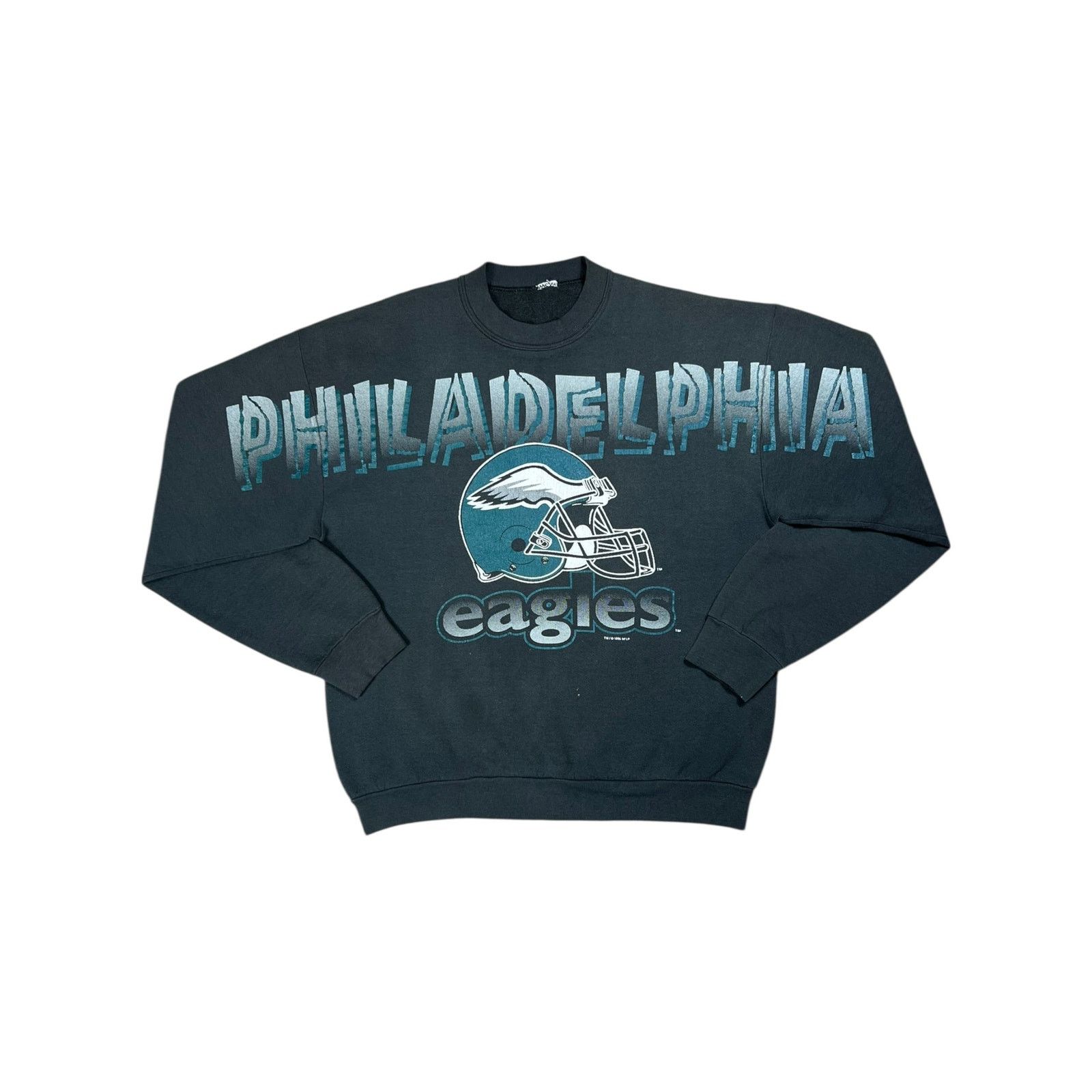 NFL × Vintage 1996 Philadelphia Eagles helmet spell out faded crewneck Size US XL / EU 56 / 4 - 1 Thumbnail