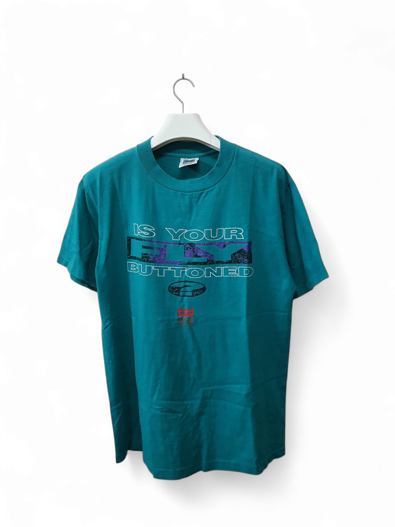 Levi's Vintage 90s Levis Is Your Fly Buttoned ? Tee Size US M / EU 48-50 / 2 - 1 Thumbnail