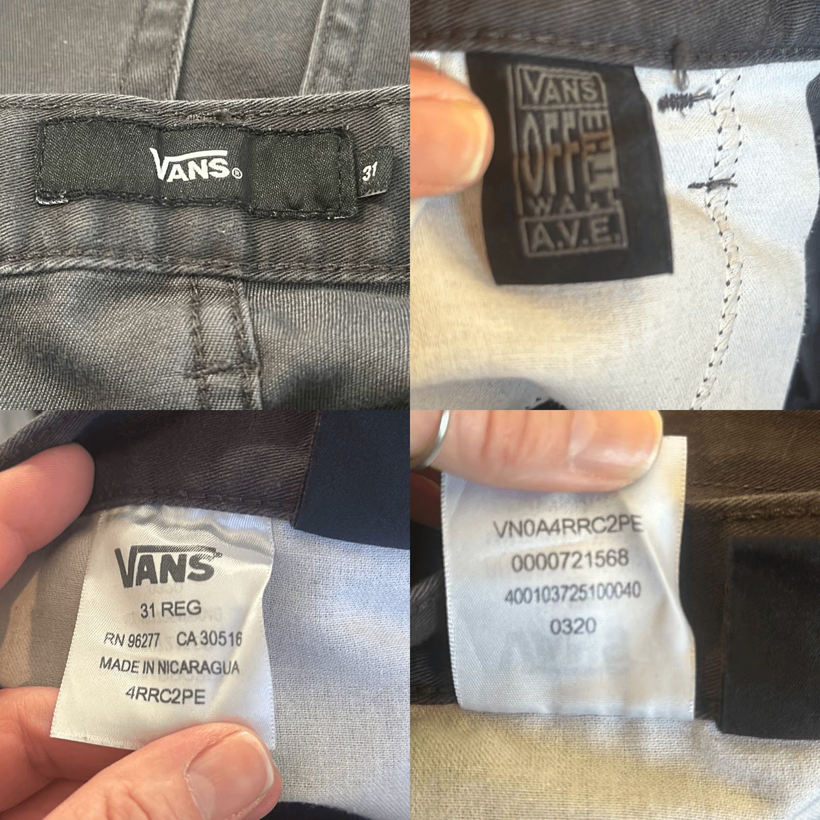 Vans VANS Off the Wall Gray Chino Pants Mens 31 Green 30 Inseam Regular 4RRC2PE Size US 31 - 8 Thumbnail