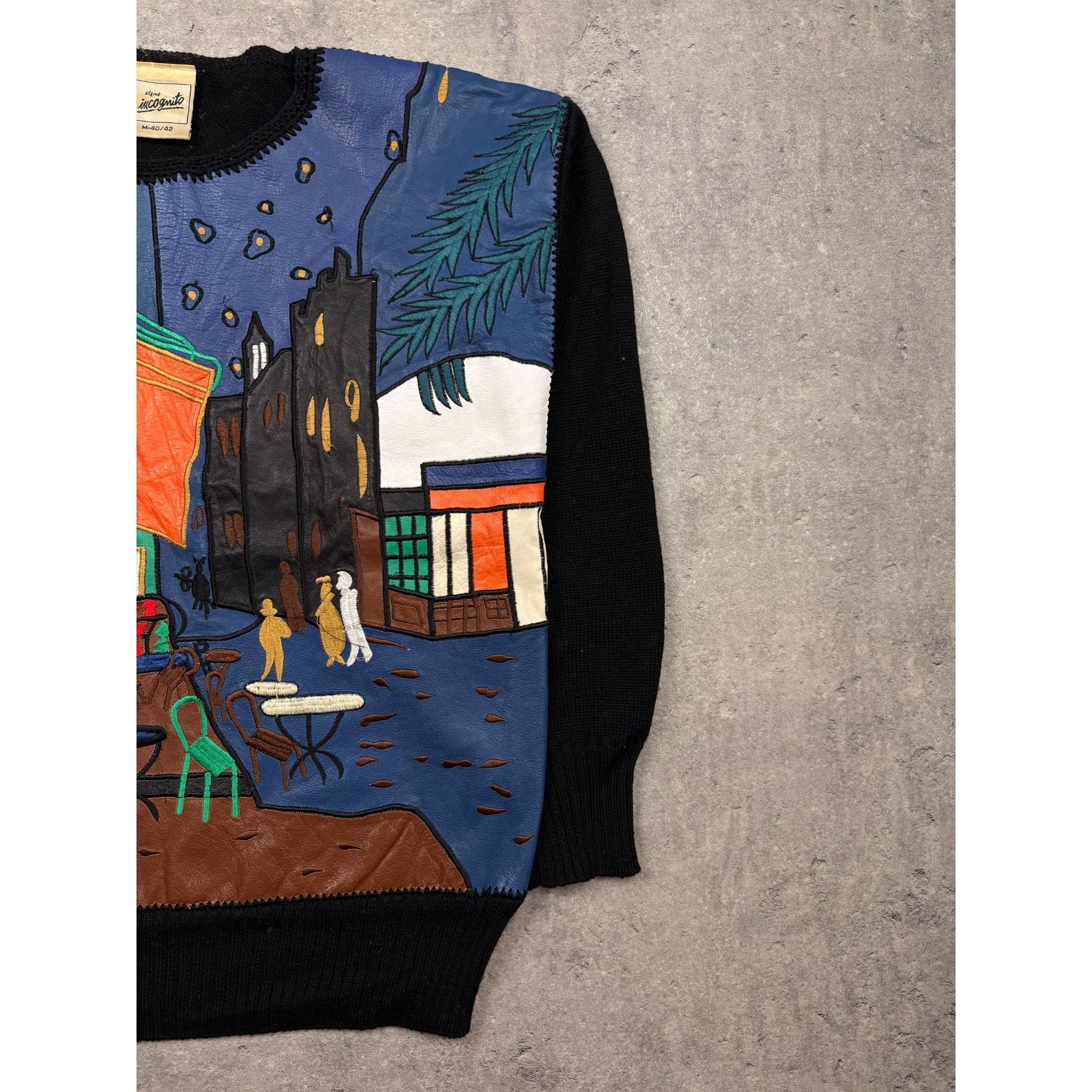 Other Wearable Art: Vintage Incognito "Cafe Terrace" Leather Patch Size M / US 6-8 / IT 42-44 - 3 Thumbnail