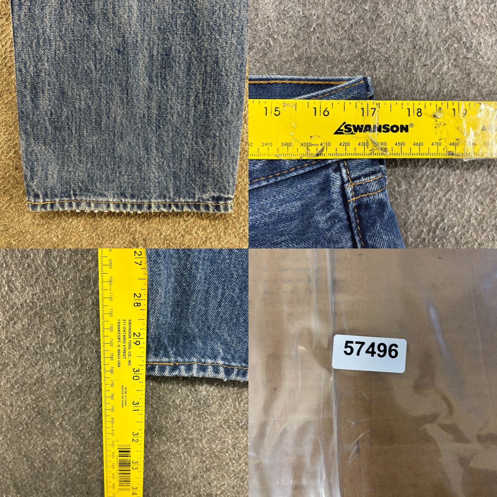 Levi's VINTAGE Levi's 501 Jeans Mens 34x30 Blue Straight Regular Fit Medium Wash Distressed Button Fly Cotton Denim Inseam 30 Size US 34 / EU 50 - 9 Thumbnail