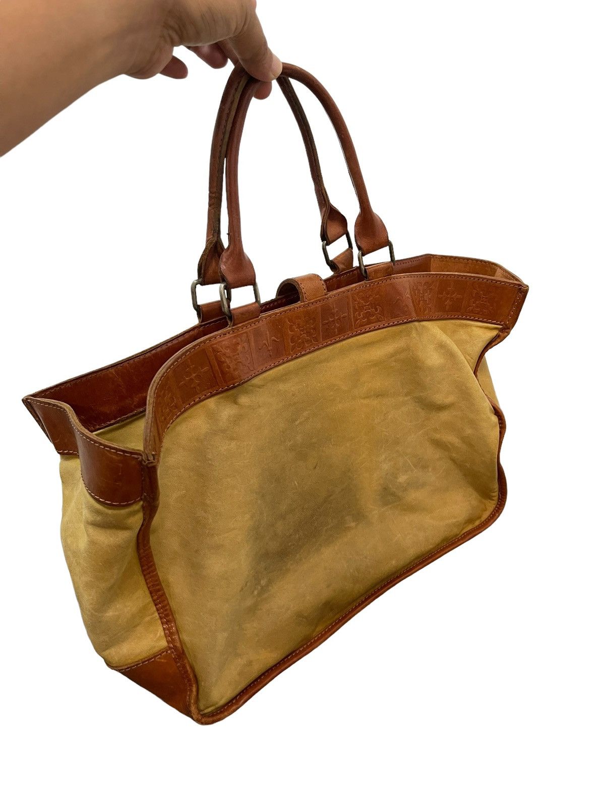 Japanese Brand Full Leather Patina Vtg Old by New Japan Tote Bag 1🟩 Size ONE SIZE - 5 Thumbnail