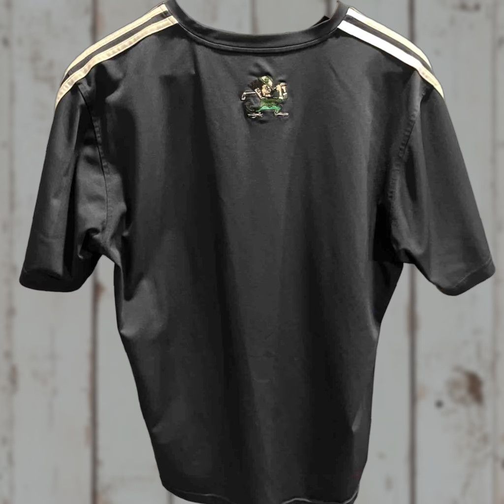 Adidas ADIDAS T Shirt Notre Dame Blue white Arm Stripes Climalite FIGHTING IRISH mens L Size US L / EU 52-54 / 3 - 1 Thumbnail