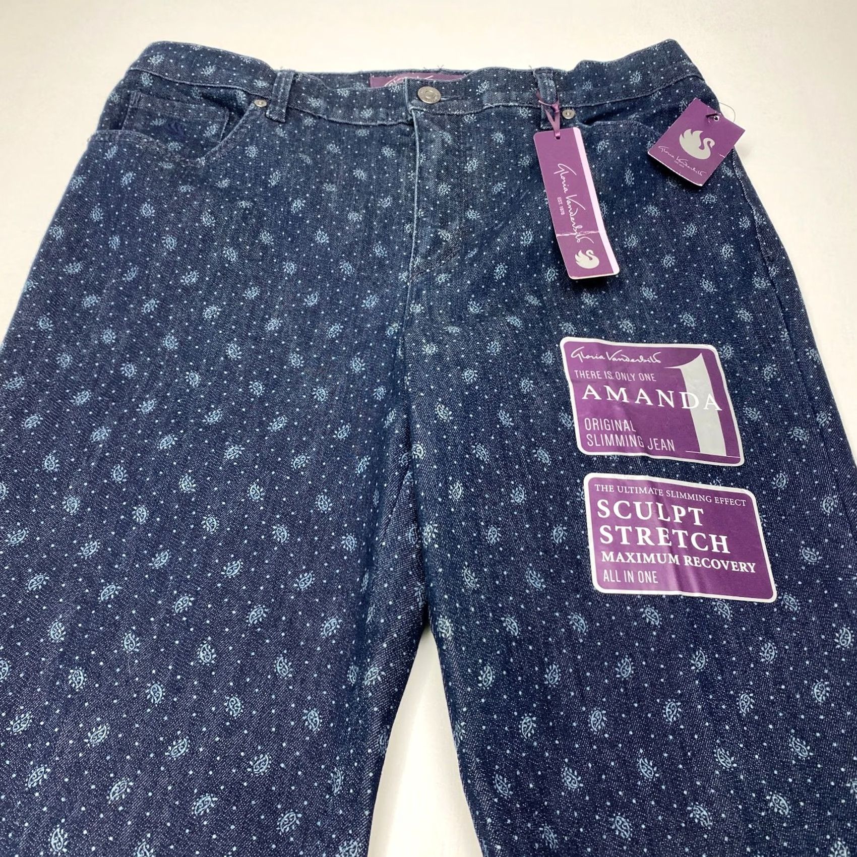 Gloria Vanderbilt Gloria Vanderbilt Amanda Jean 12P Jeans 32x29 Tapered Leg Blue Denim Cotton Blend 5-Pocket Womens Mens Girls Boys Size 34" / US 12 / IT 48 - 5 Thumbnail