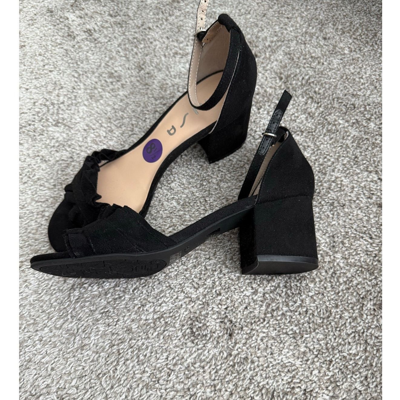 Other Unisa Black Ruffle Block Heel Sandals Size 8.5 Size US 8.5 / IT 38.5 - 4 Thumbnail
