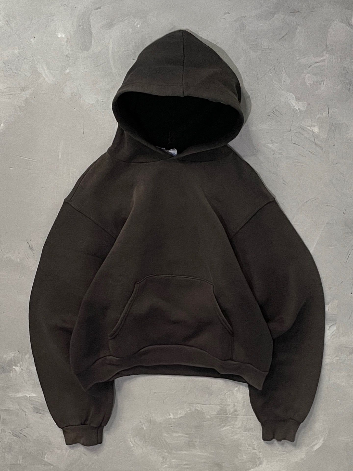 Vintage Vintage 90s Faded Black Hoodie Cropped Akimbo ERD Grunge Size US M / EU 48-50 / 2 - 1 Thumbnail