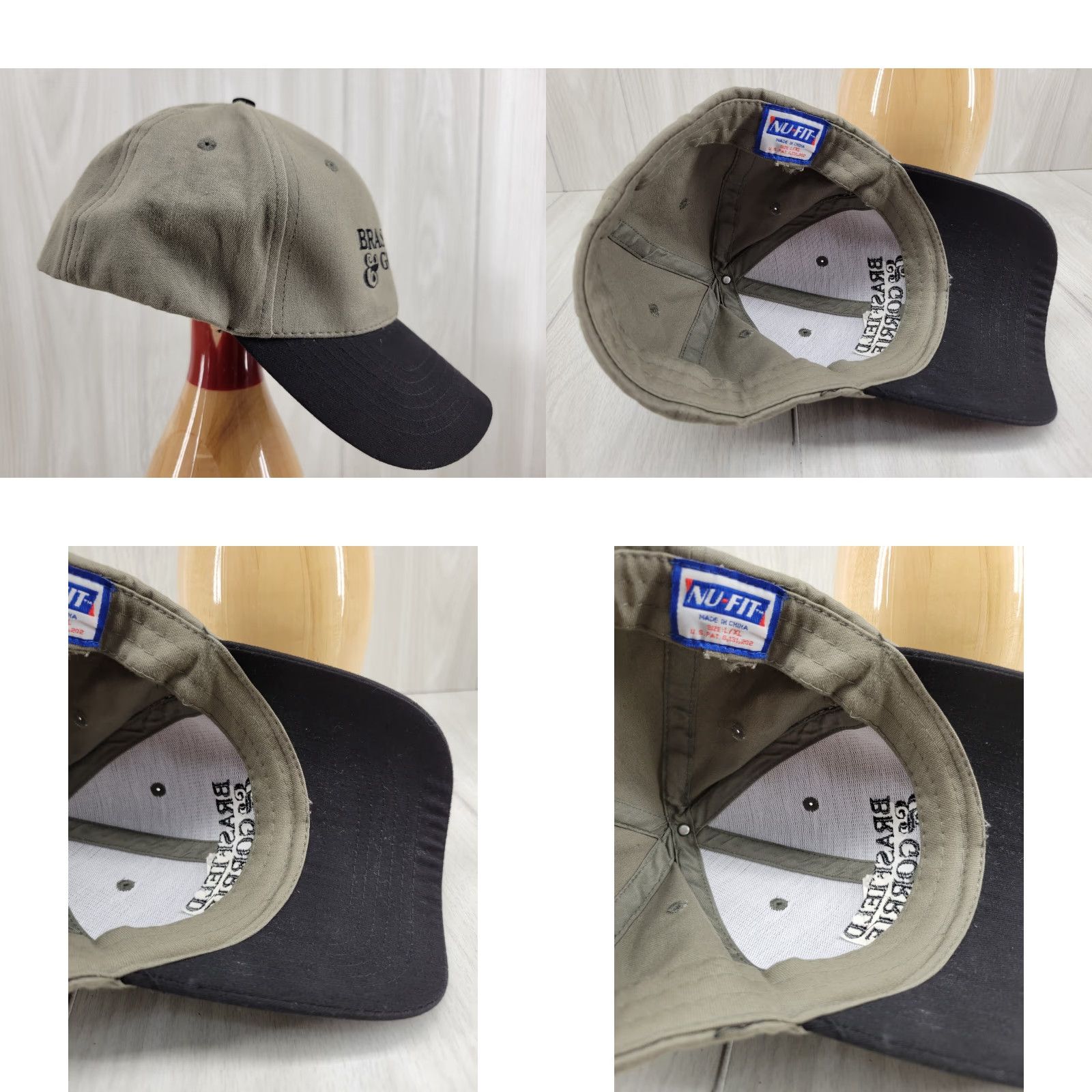 Brandblack Brasfield & Gorrie Gray and Black Adjustable Baseball Cap L/XL Men Logo Canvas Hat Size ONE SIZE - 8 Thumbnail