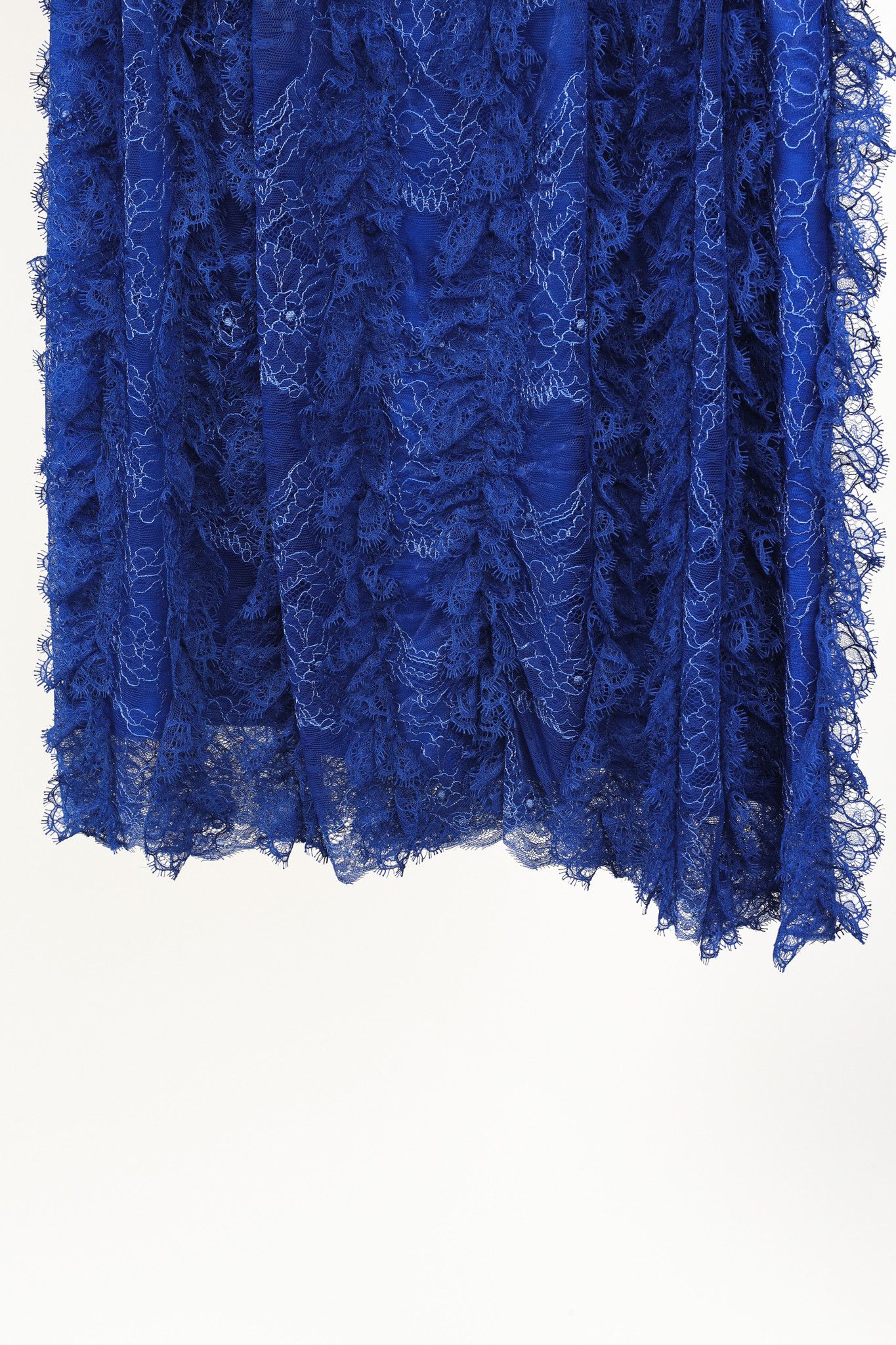 Givenchy Givenchy Cobalt-Blue Lace Ruffle Sleeveless Dress Size S / US 4 / IT 40 - 7 Thumbnail