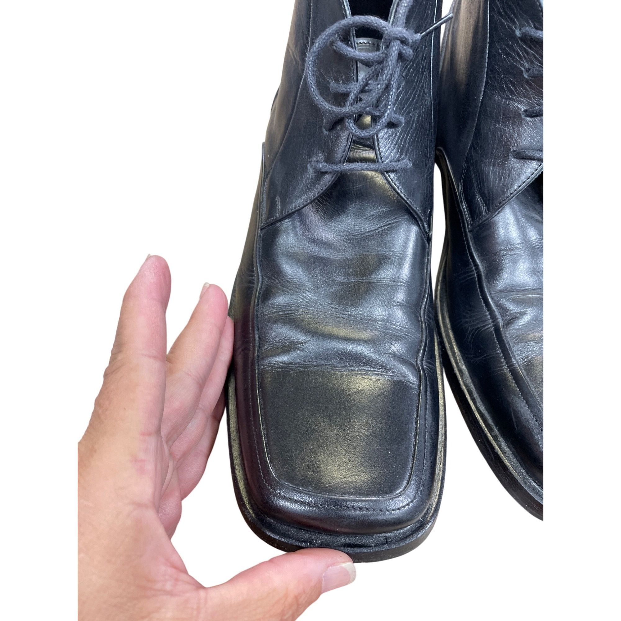 Pierre Cardin Pierre Cardin Mens Black Leather Ankle Chukka Boots Size 12 Size US 12 / EU 45 - 6 Thumbnail