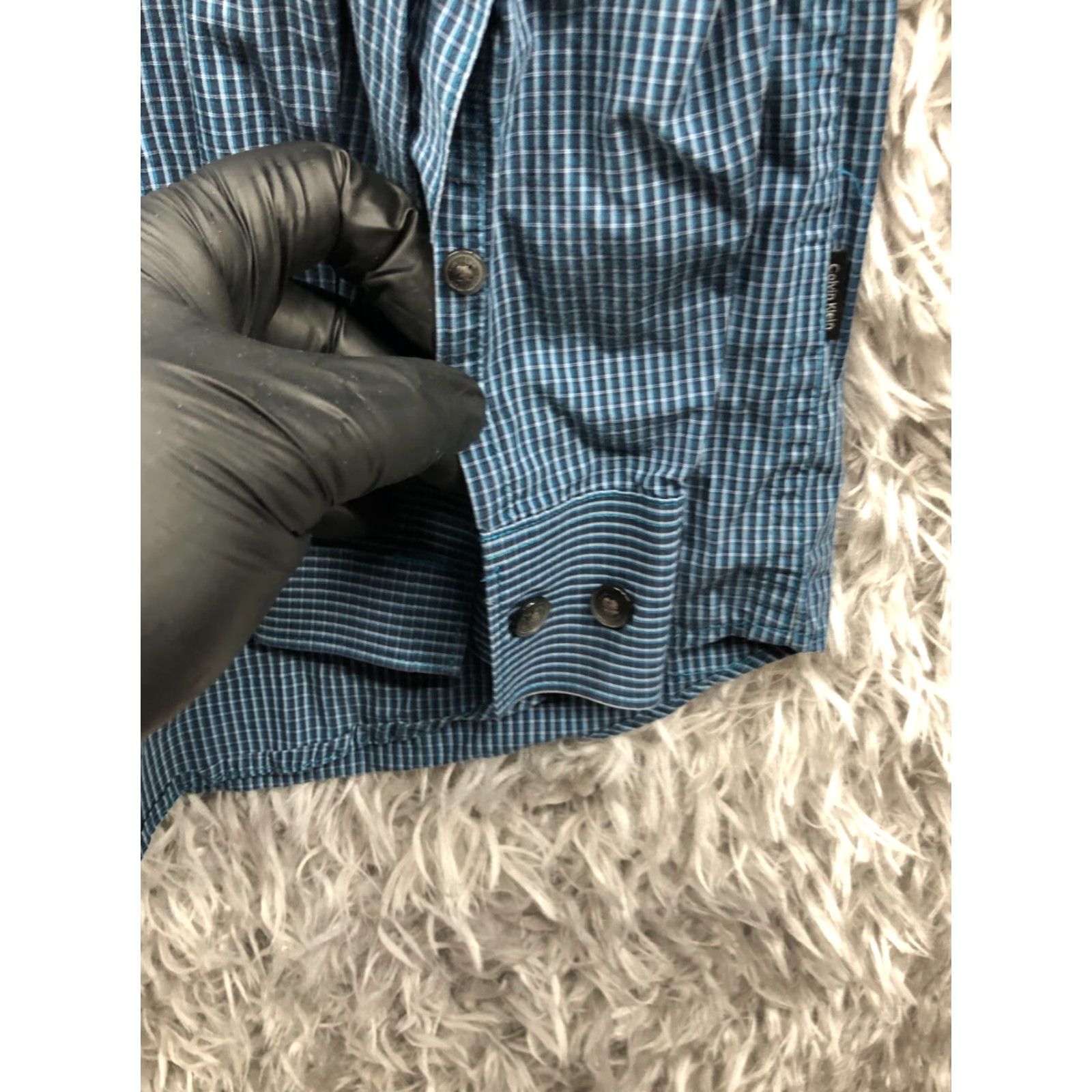 Calvin Klein Calvin Klein Shirt Mens S Long Sleeve Spread Collar Plaid Blue Size US S / EU 44-46 / 1 - 3 Thumbnail