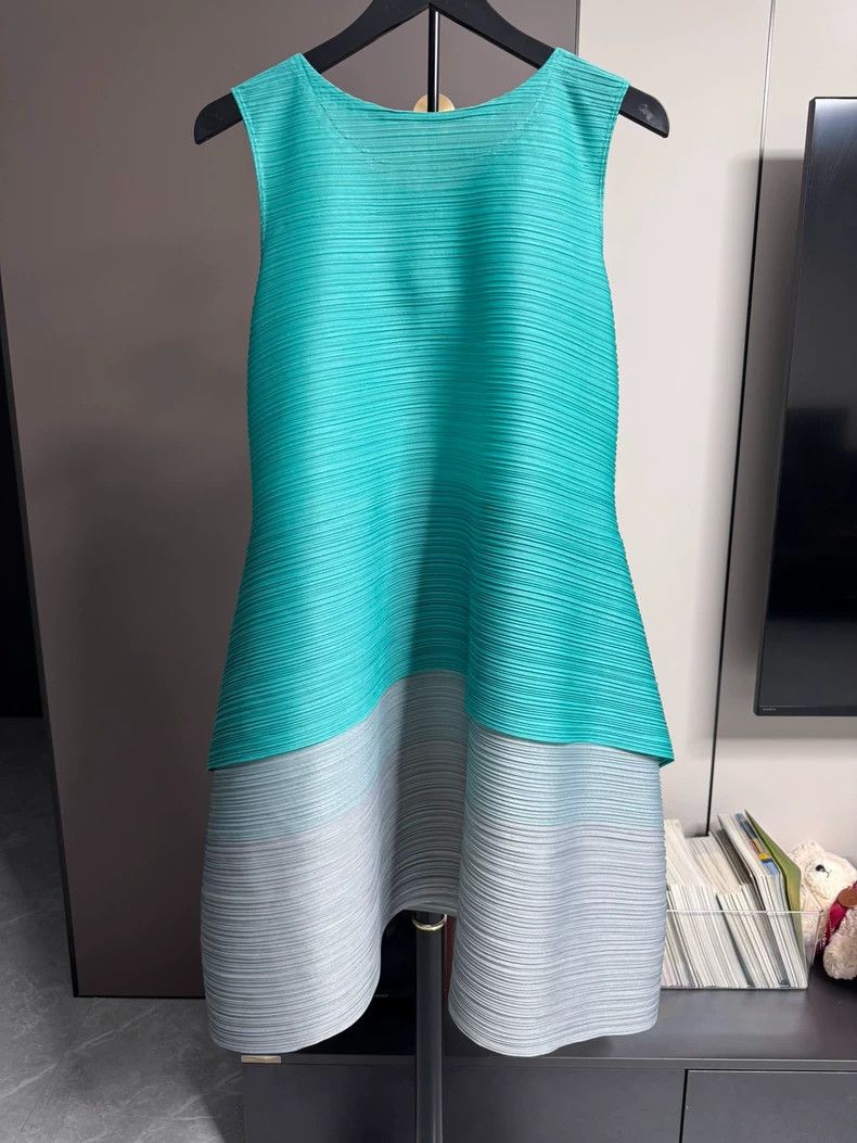 Issey Miyake Issey Miyake Sleeveless horizontal striped color-blocked d Size XXL / US 16-18 / IT 52-54 - 2 Thumbnail